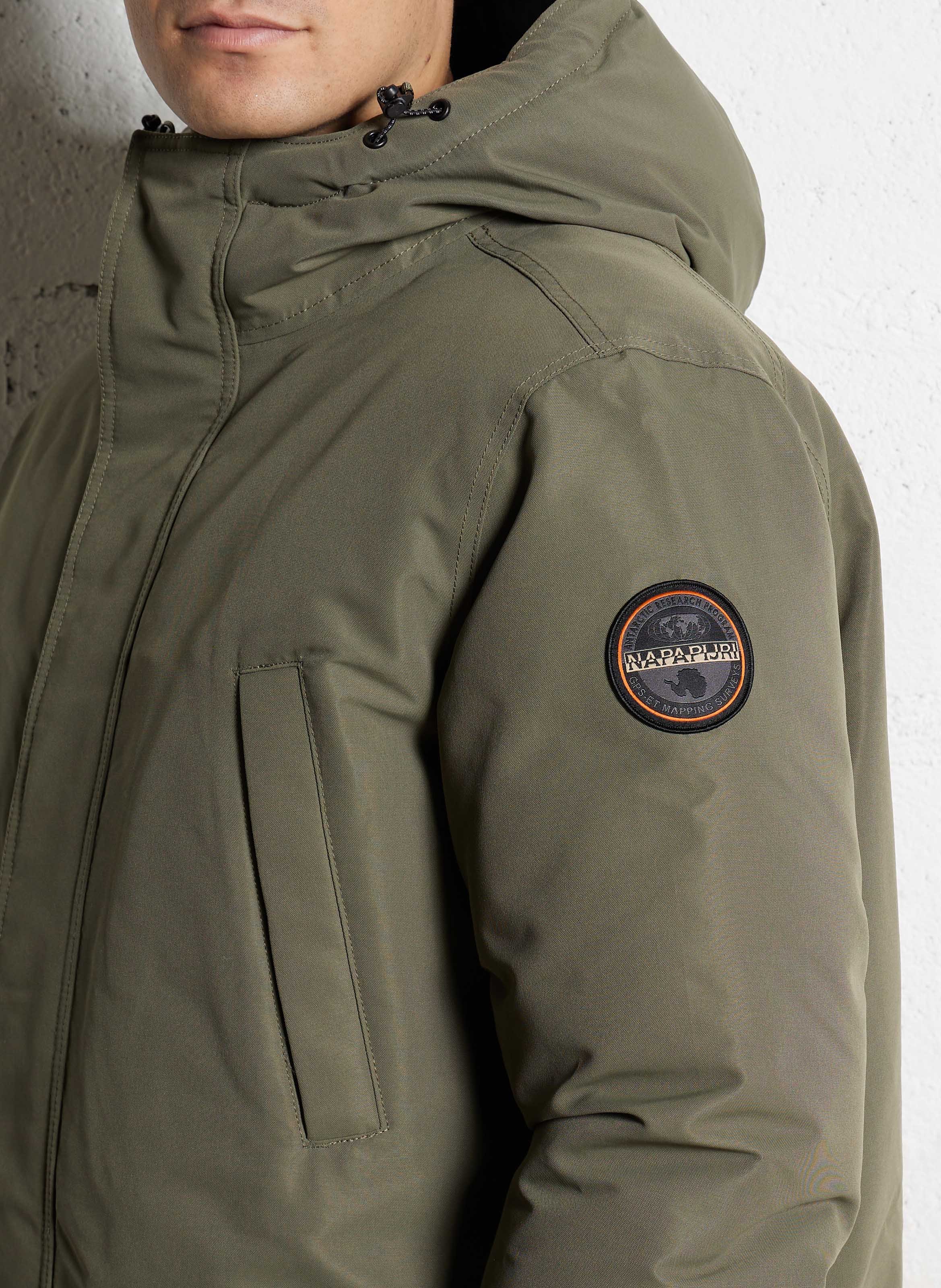 Rechte jas met capuchon NAPAPIJRI Groen