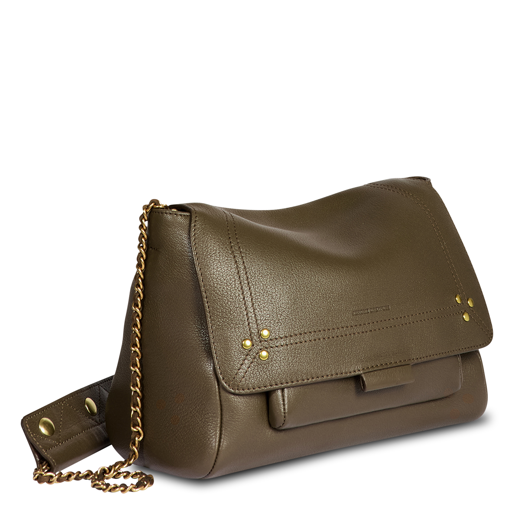 Leather messenger bag JEROME DREYFUSS Khaki