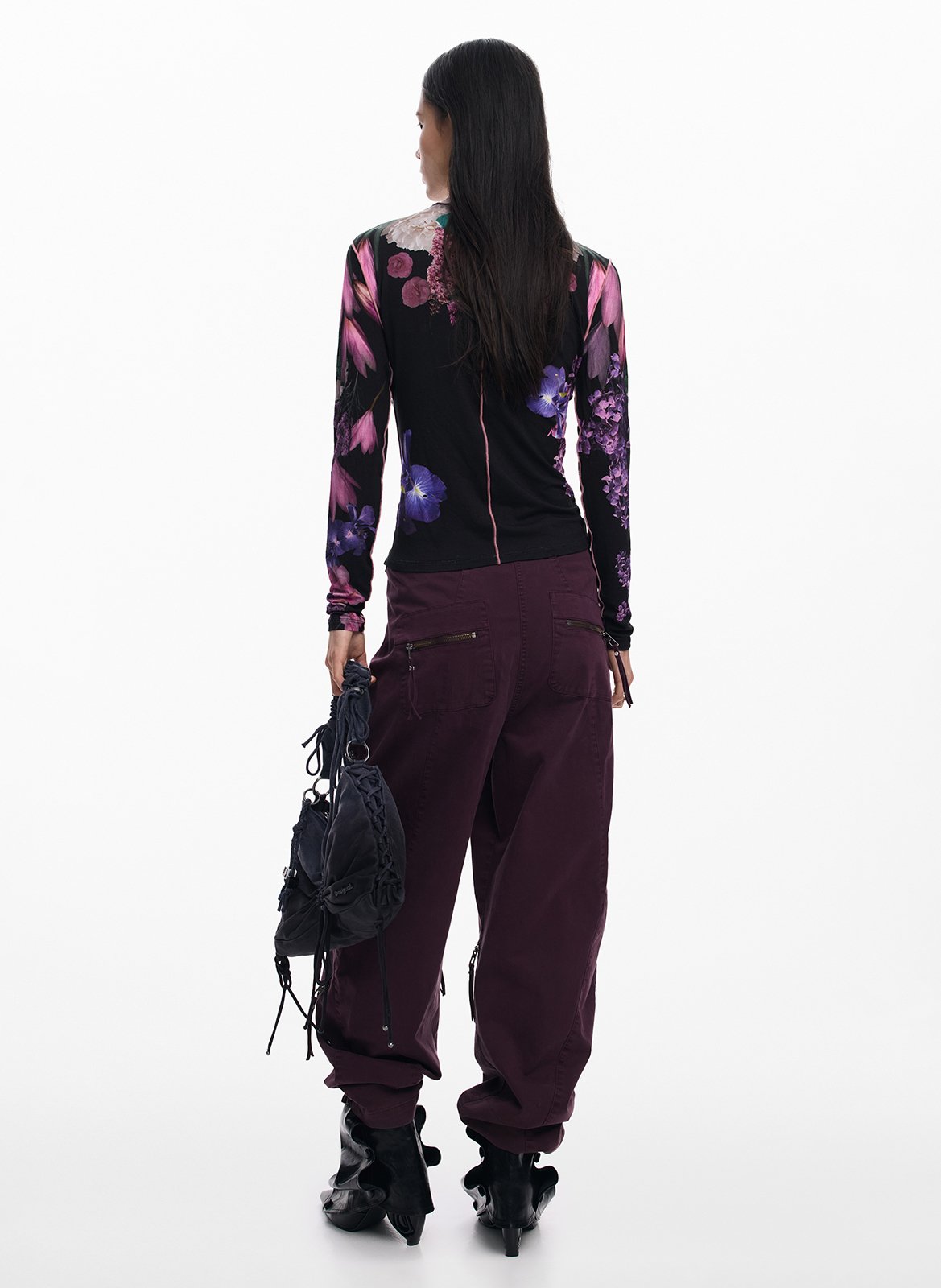 Top dritto a collo alto con stampa DESIGUAL Nero