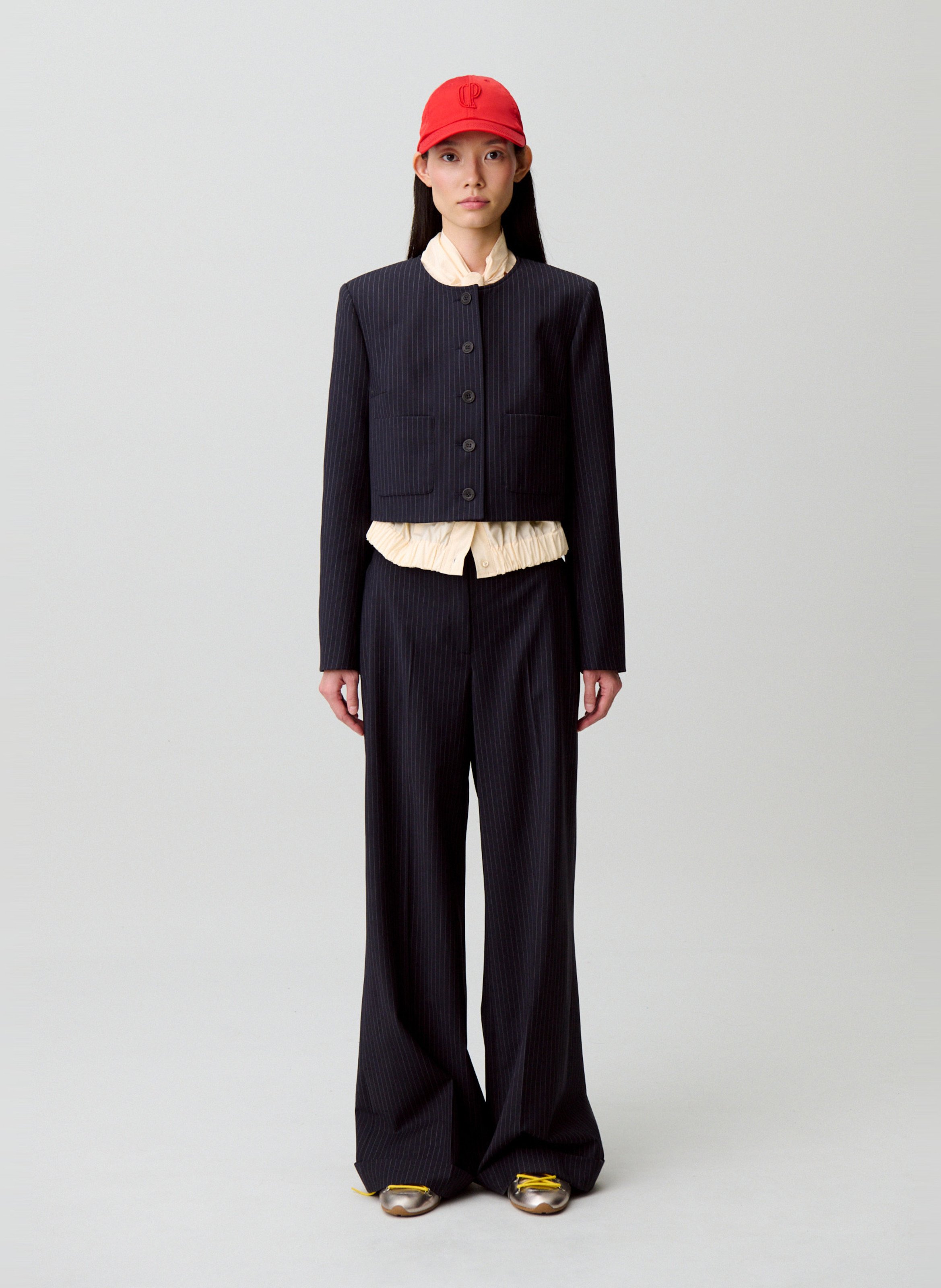 Short straight wool blend jacket CLAUDIE PIERLOT Multicolored