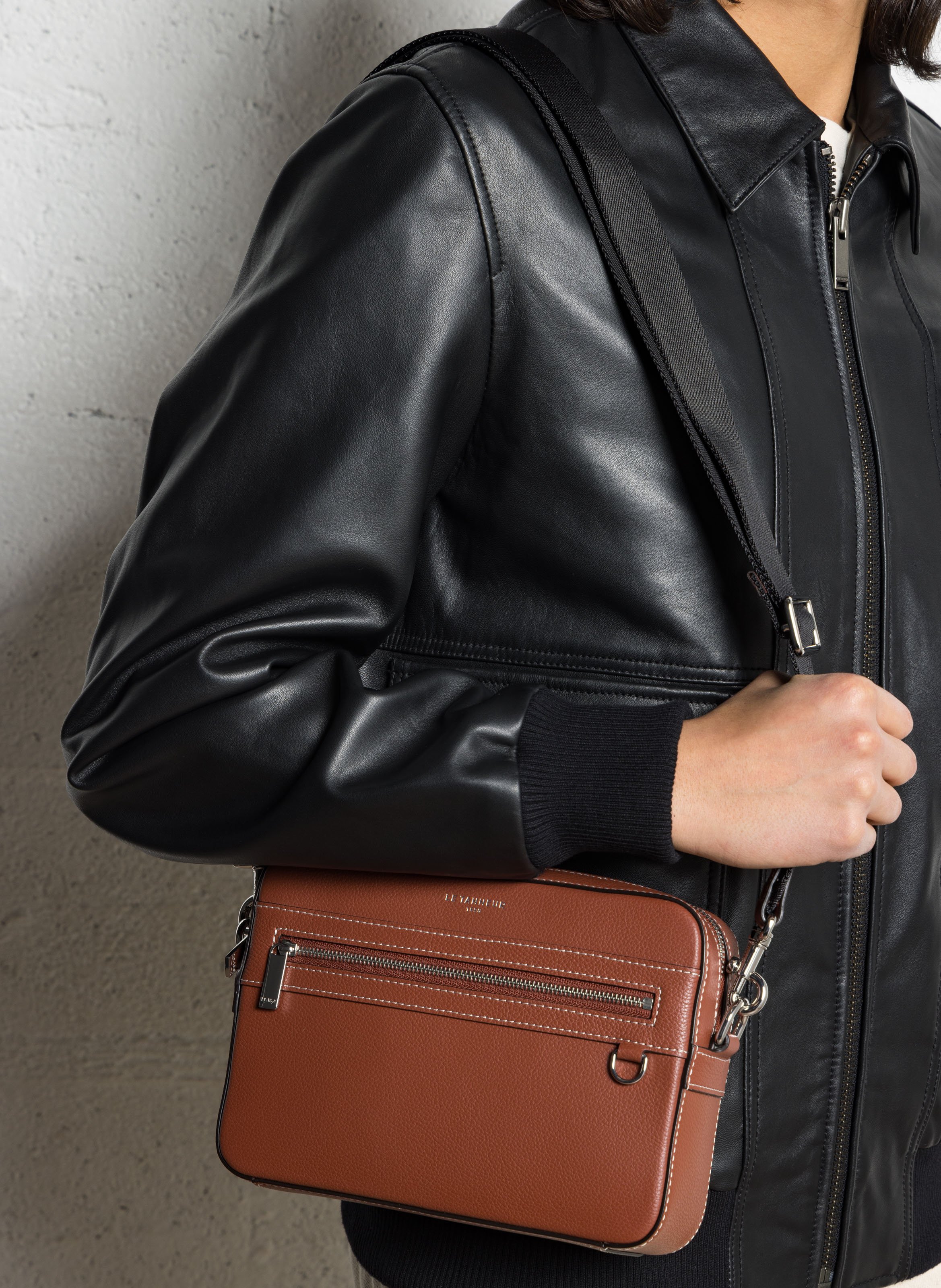Leren crossbodytas  LE TANNEUR Bruin