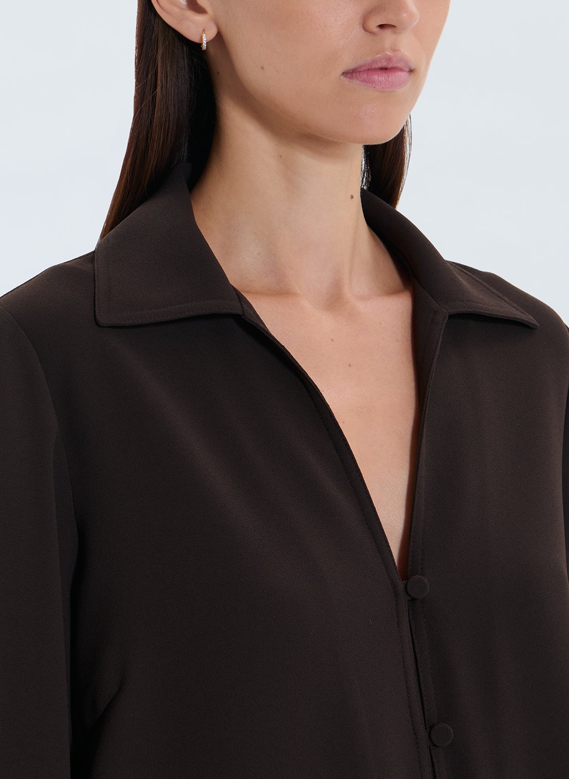 Chemise droite col à revers ZAPA Marron