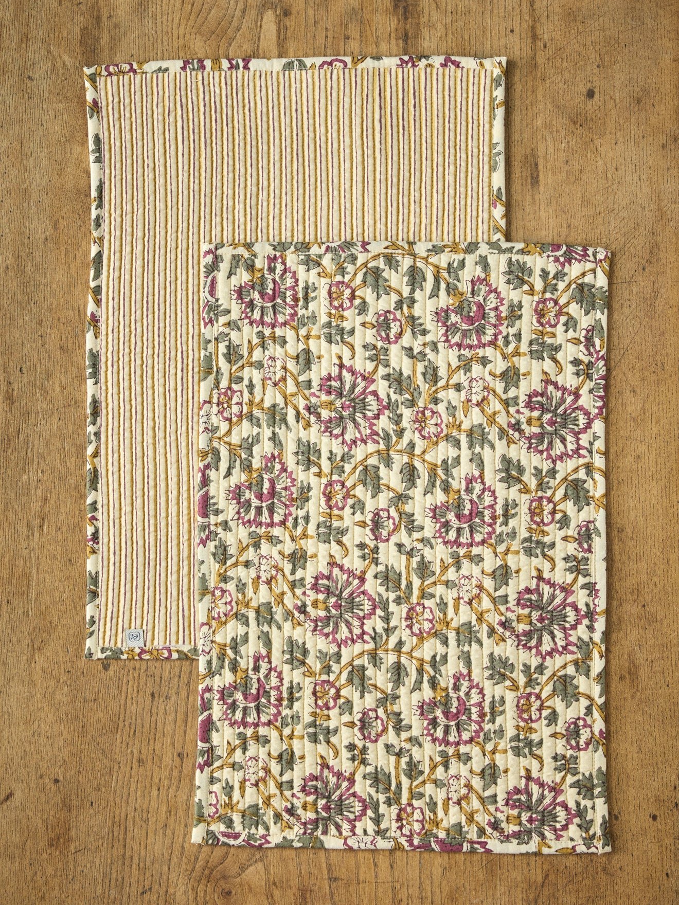 Set of Indian fabric placemats, set of 2 CYRILLUS Beige