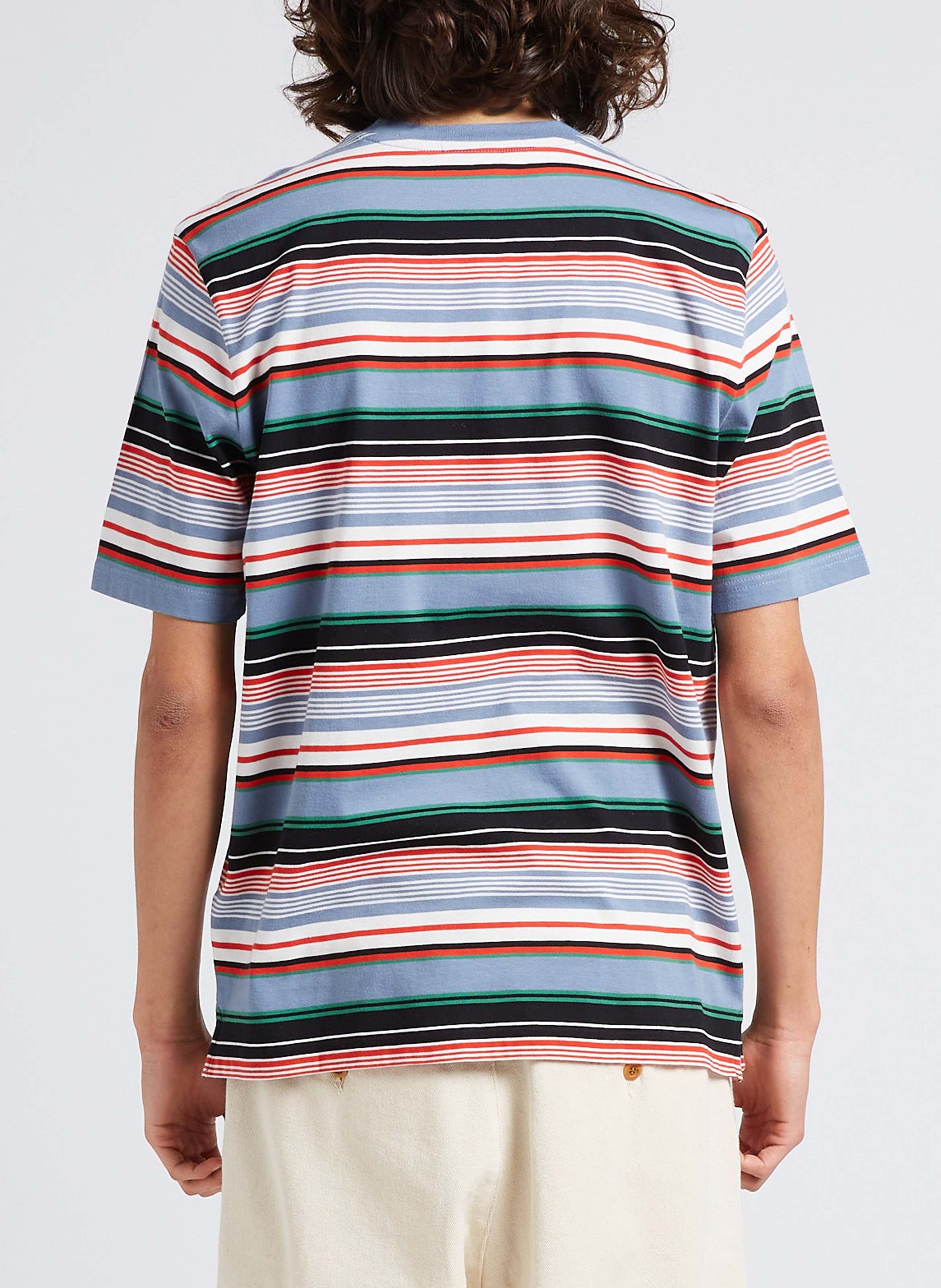 Tee-shirt col rond regular-fit rayé en coton PAUL SMITH Bleu