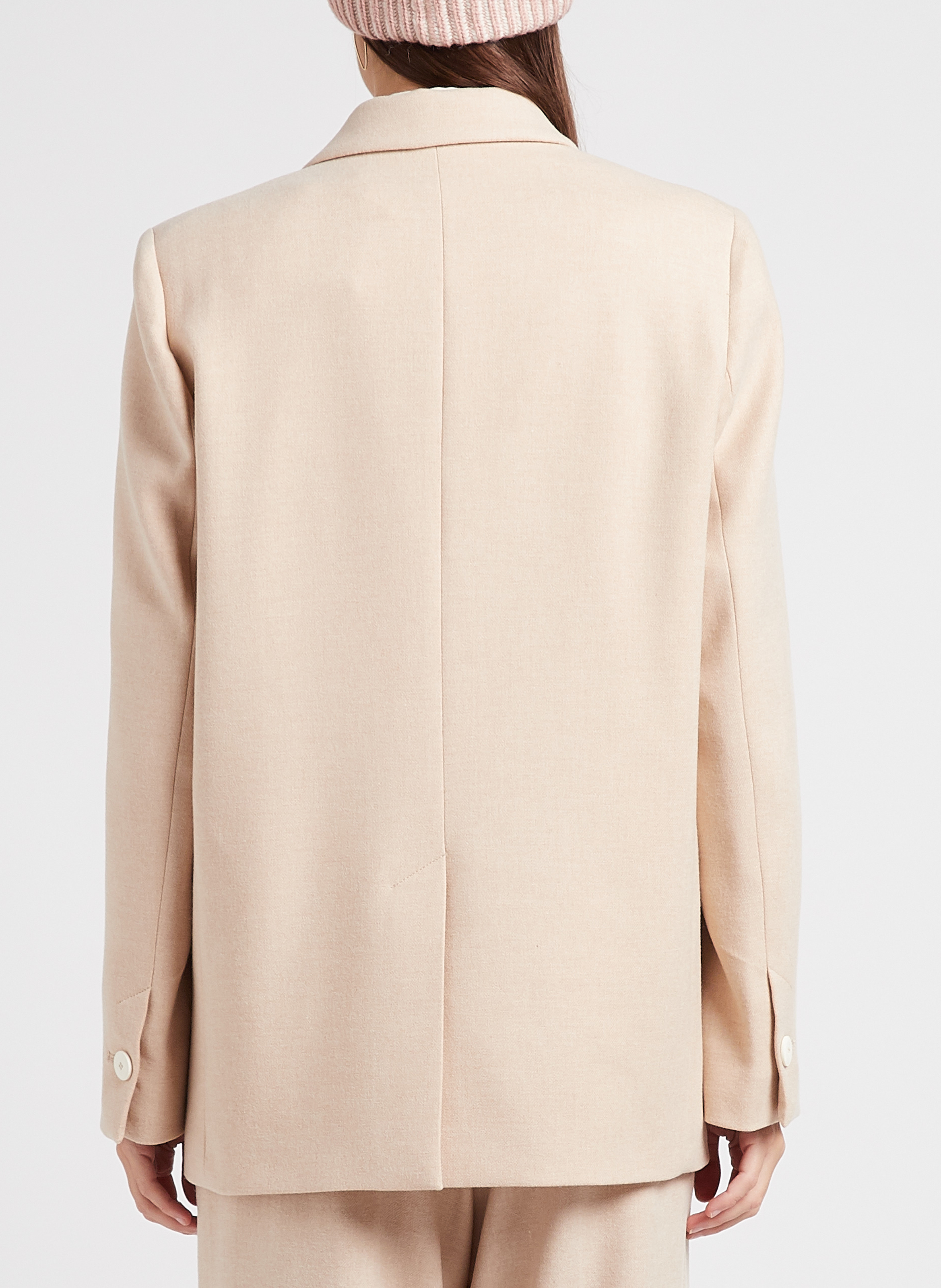 Straight-cut jacket with tailored collar POMANDERE Beige