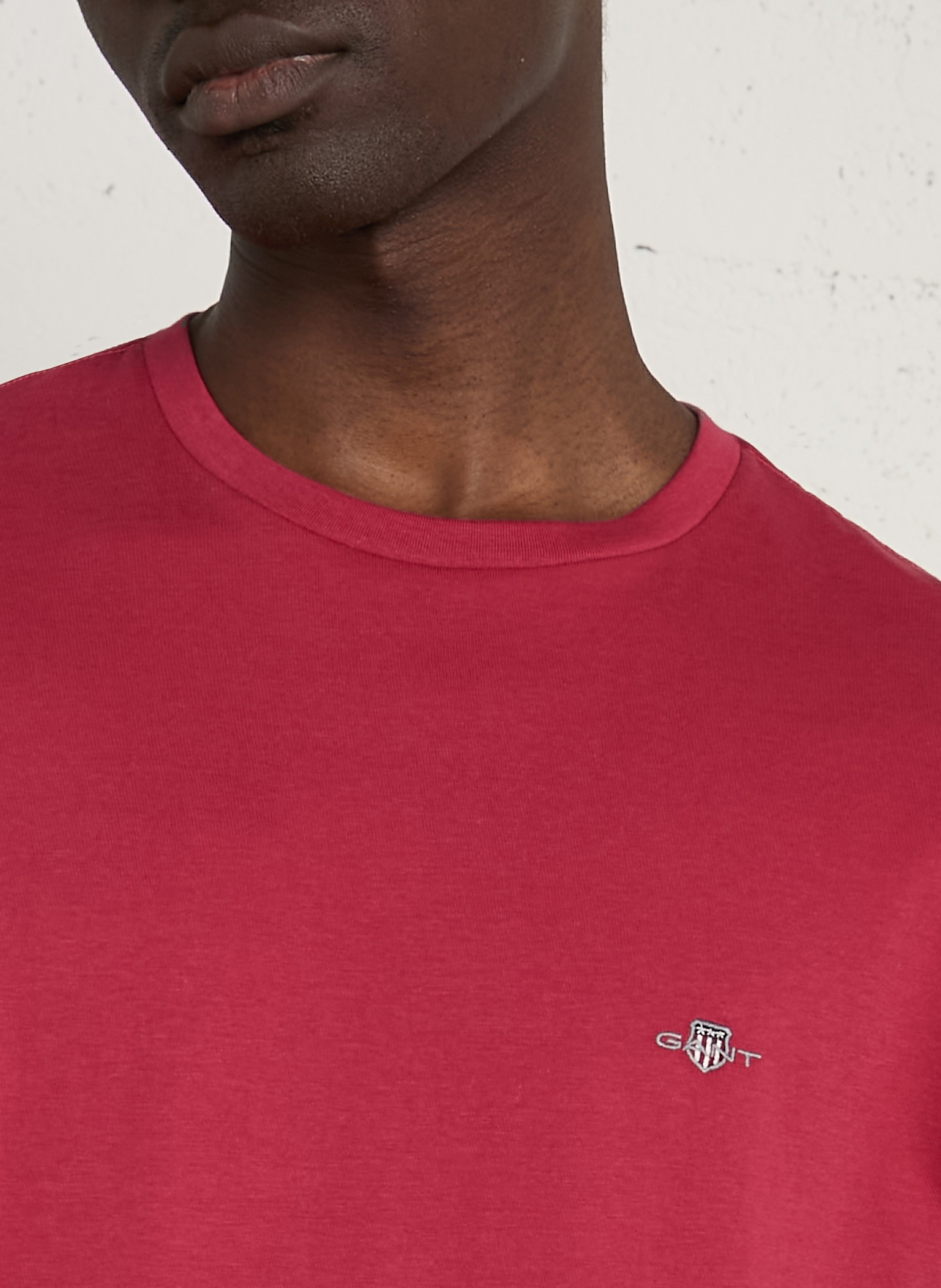 Round-neck cotton T-shirt GANT Red