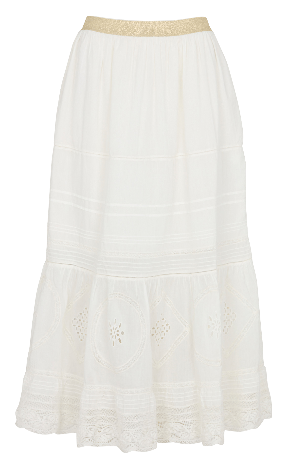 Langer, ausgestellter Rock aus Bio-Baumwolle LEON & HARPER Weiss