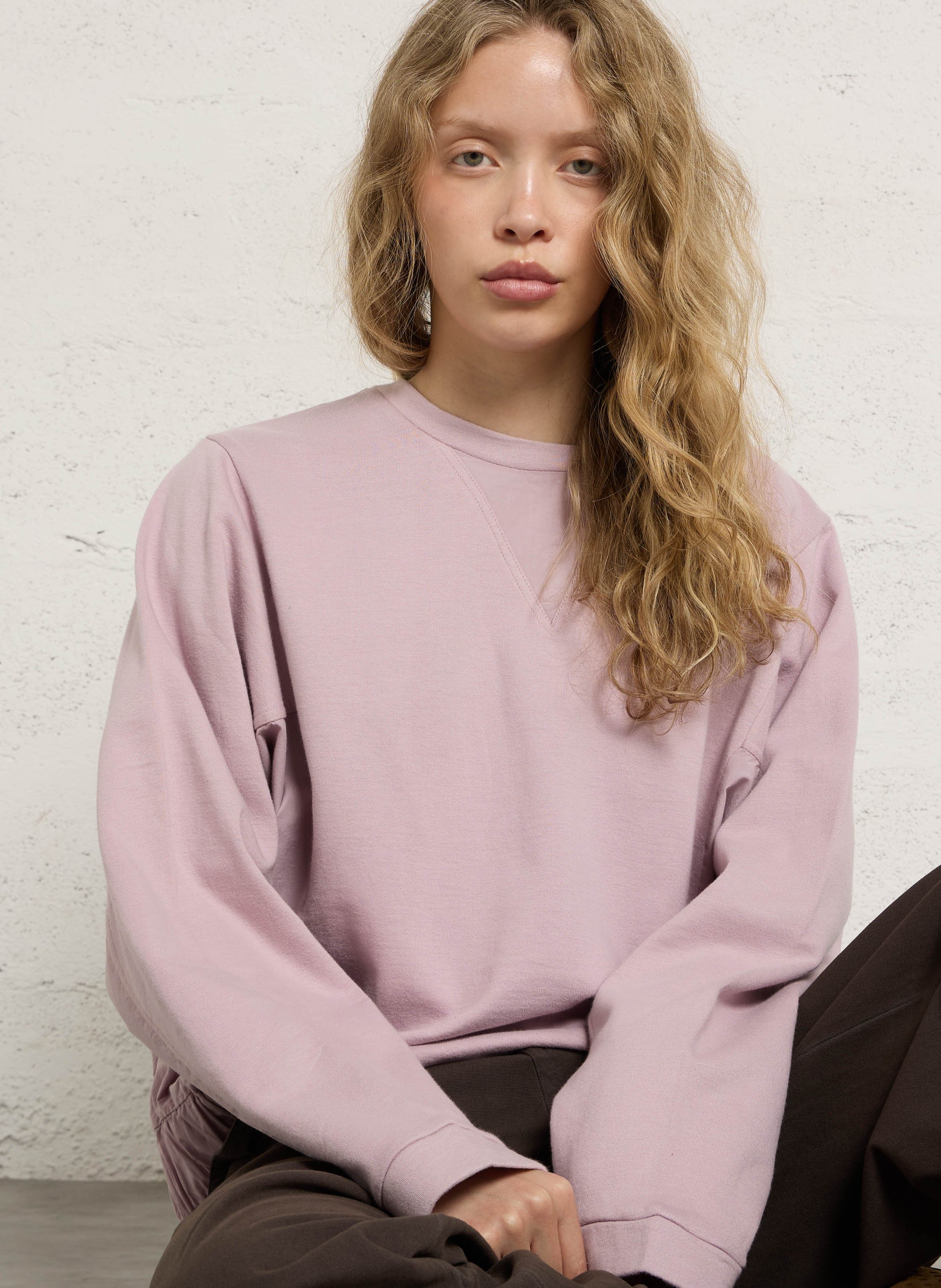 Rundhals-Sweatshirt aus Bio-Baumwoll-Mix LEON & HARPER Violett