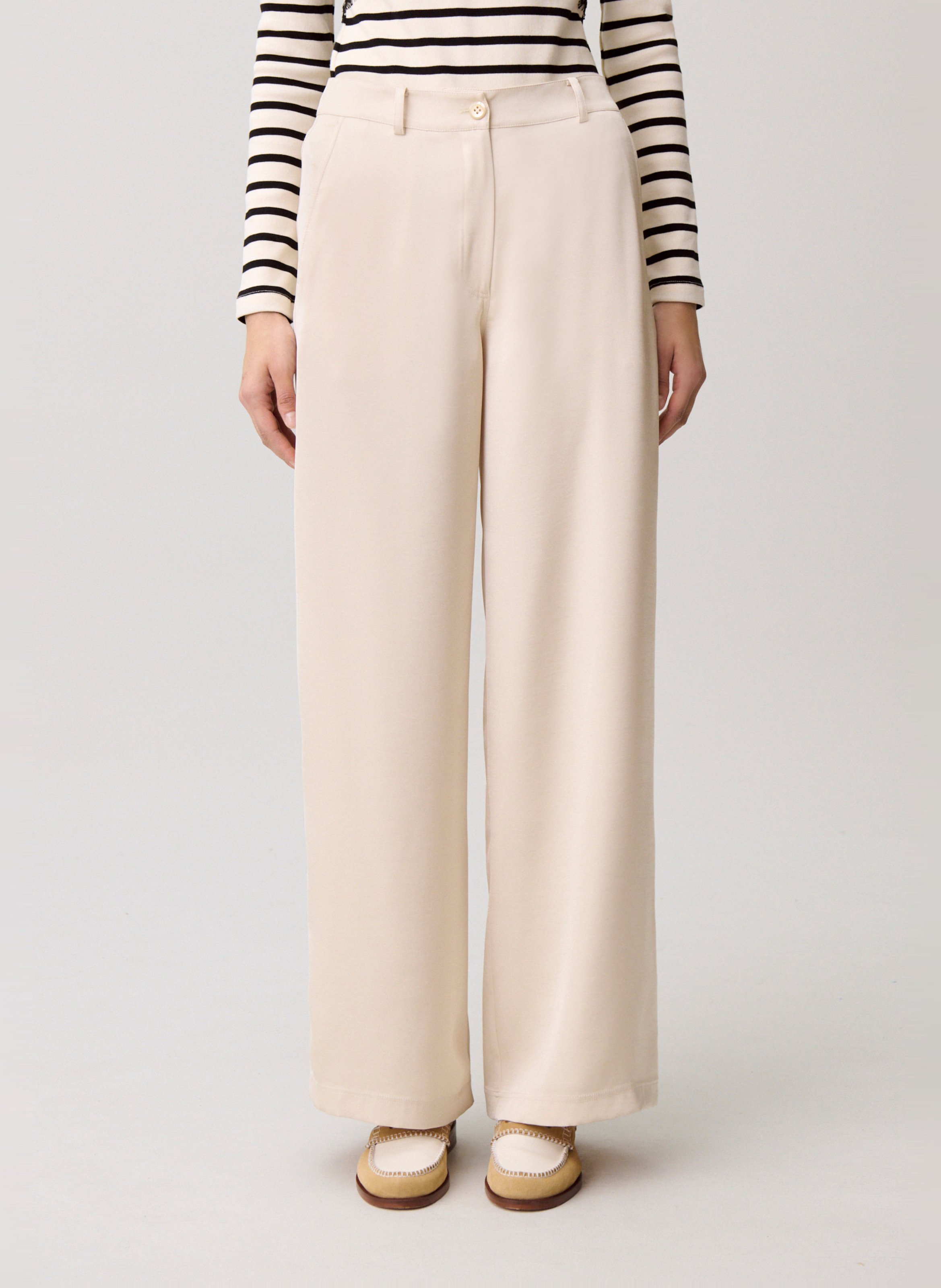 Pantalon large CLAUDIE PIERLOT Beige