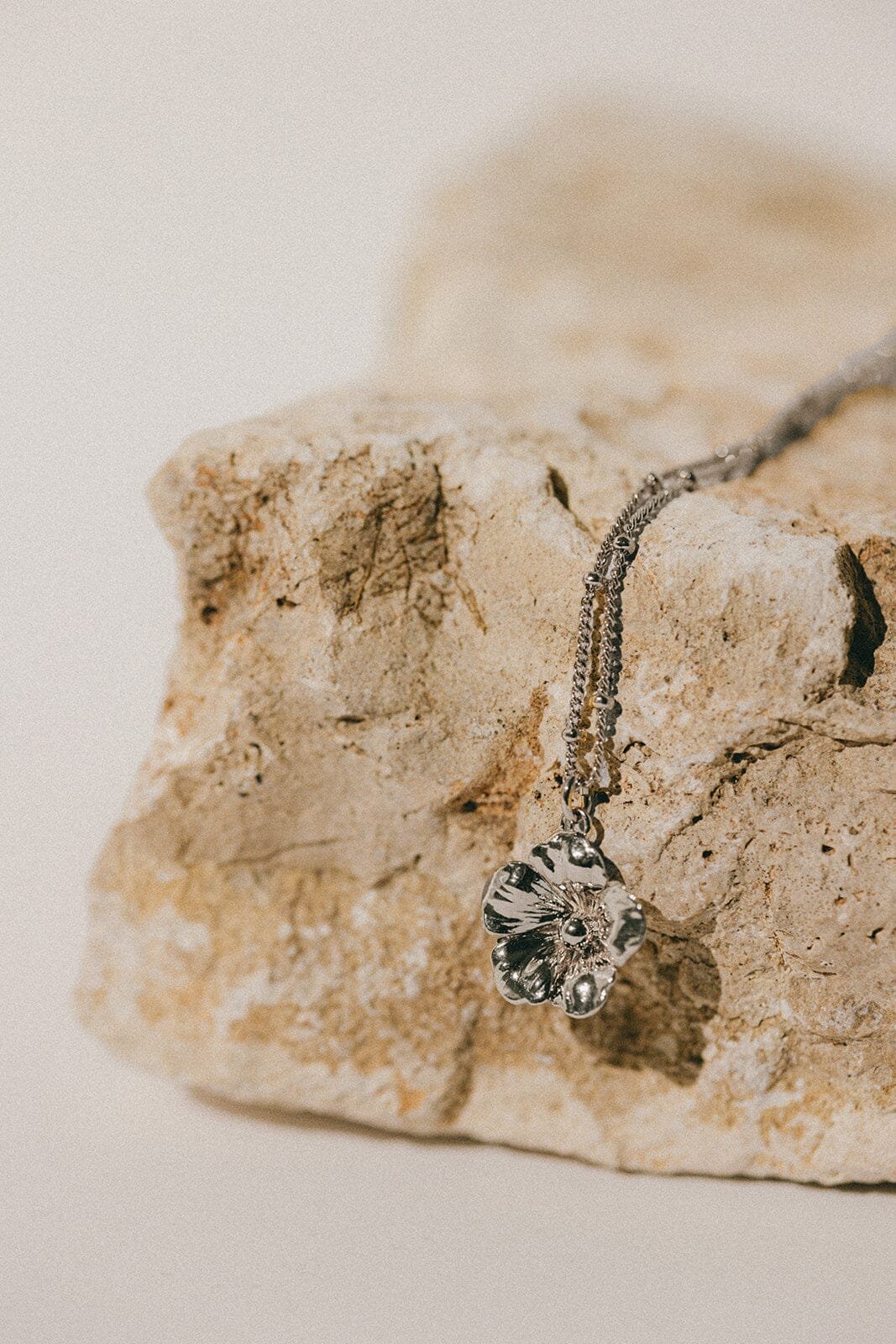 Gold-plated flower necklace MONSIEUR SIMONE Silver