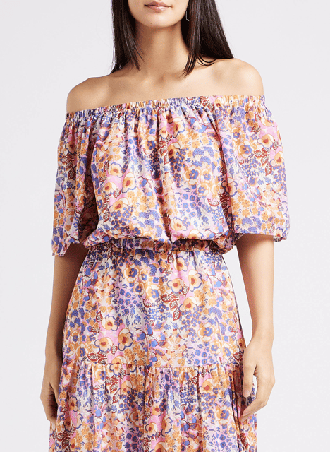 Top ample court col carré INDEE Rose