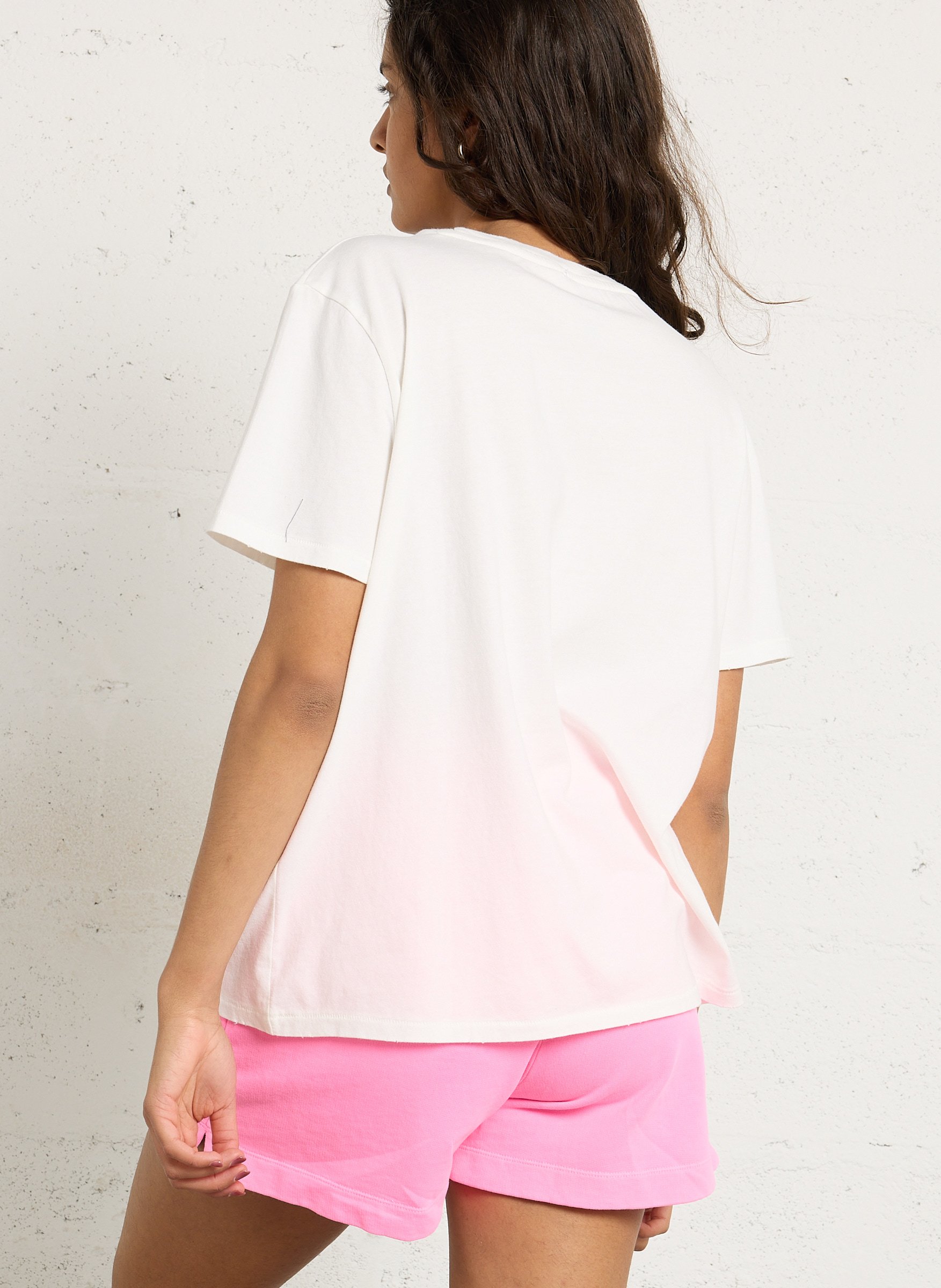 Tee-shirt ample col rond sérigraphié en coton NEWTONE Blanc