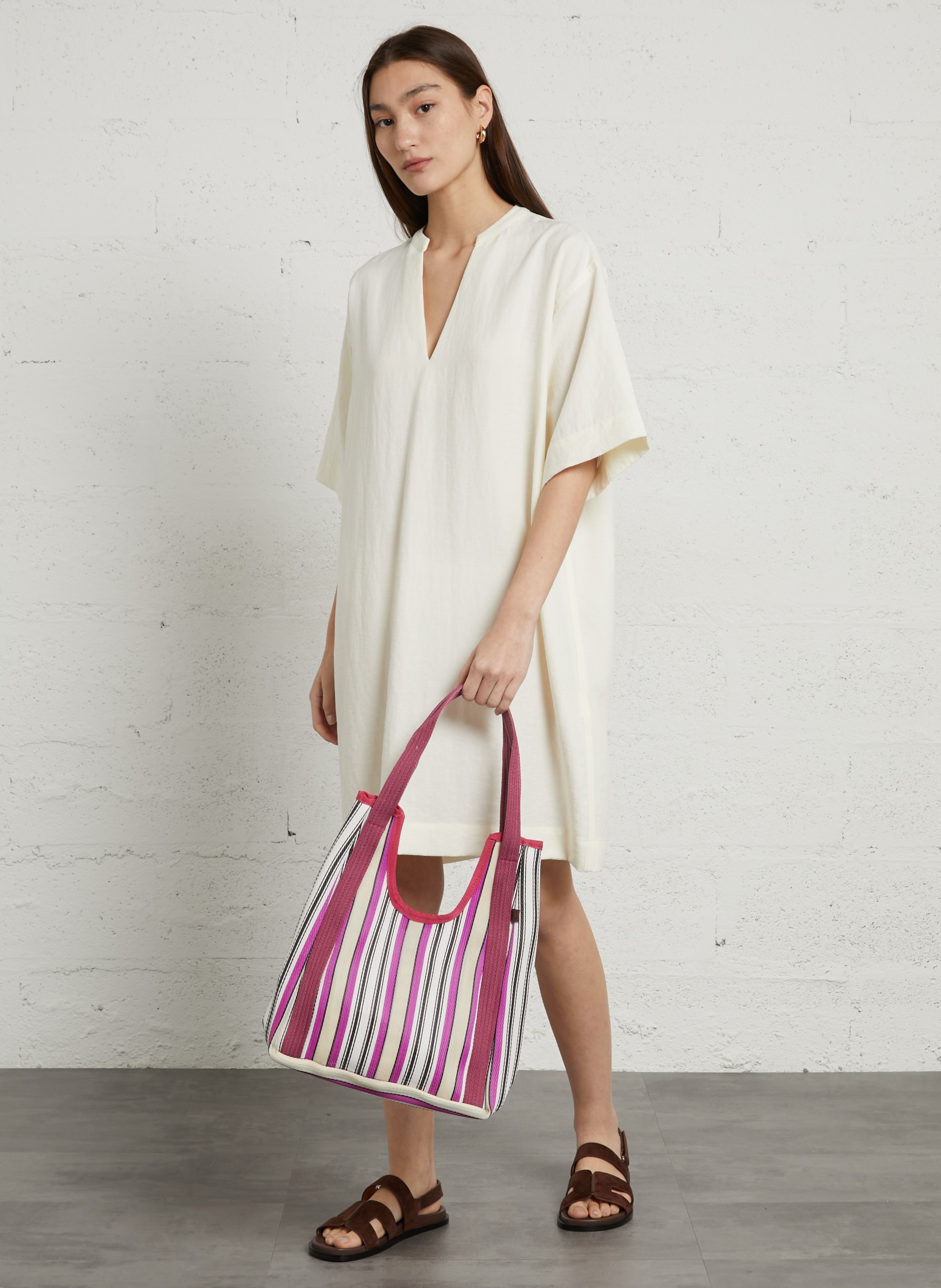 Tasche mit bunten Streifen BABACHIC BAGS Rosa