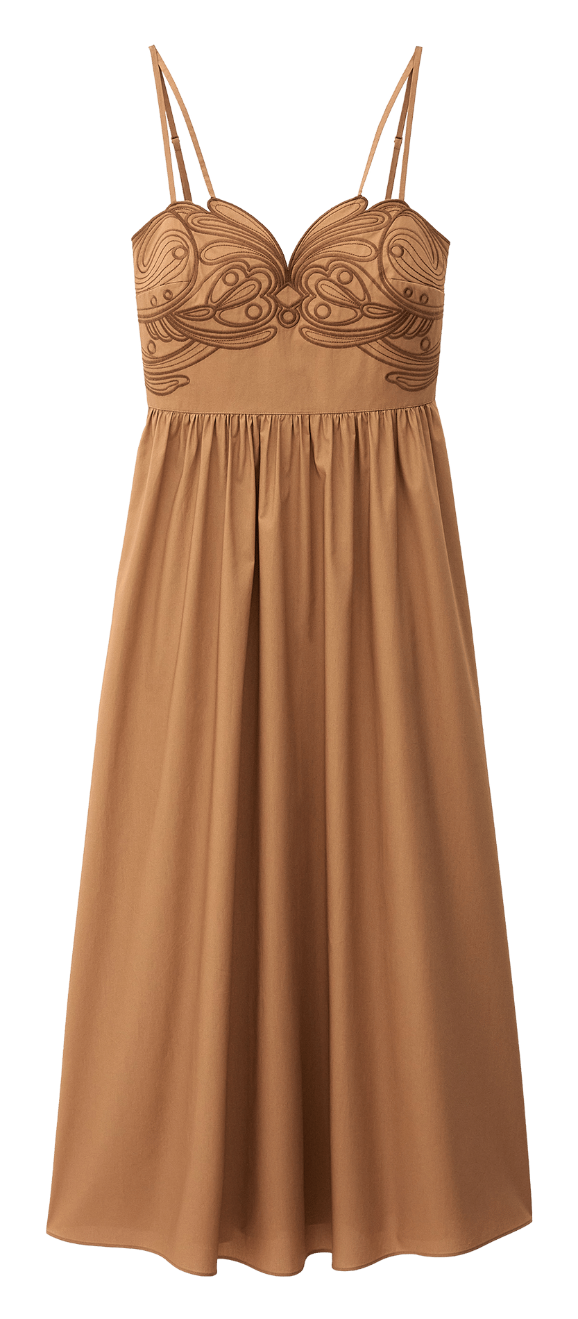 Robe longue bustier en coton BA&SH Marron
