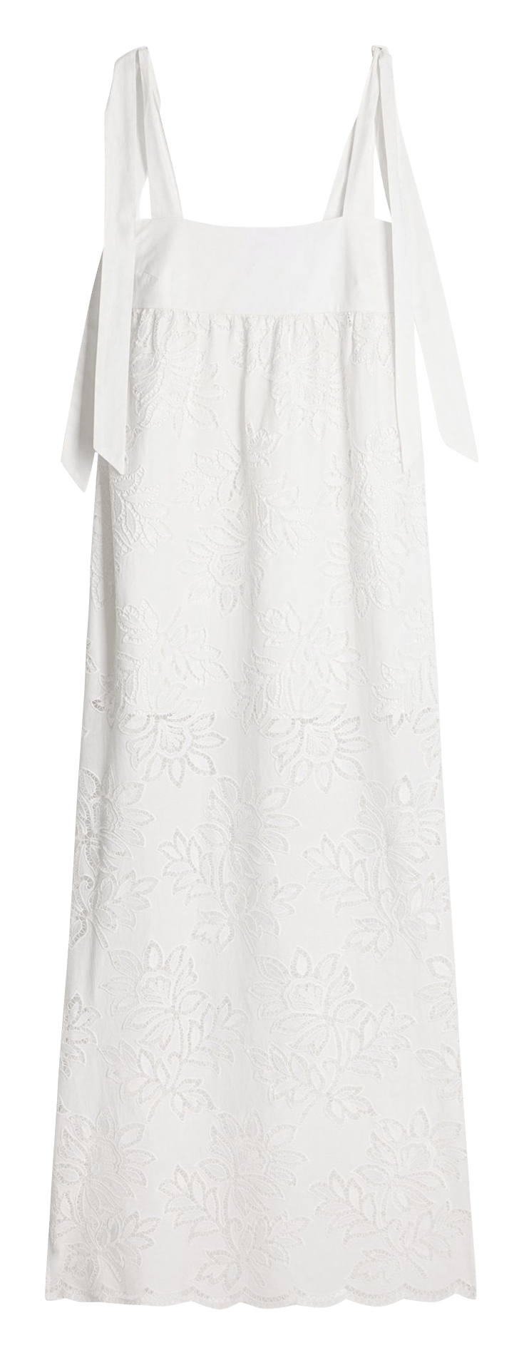 Robe longue brodée en coton VANESSA BRUNO Blanc