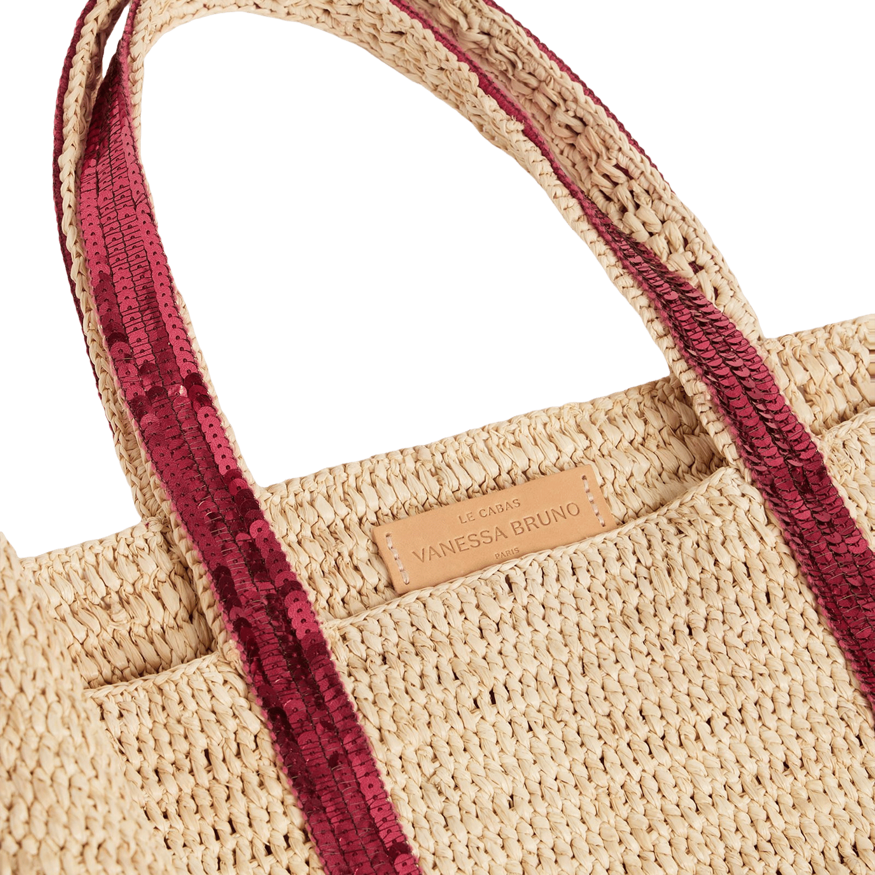 Shopper aus Bast VANESSA BRUNO Rosa