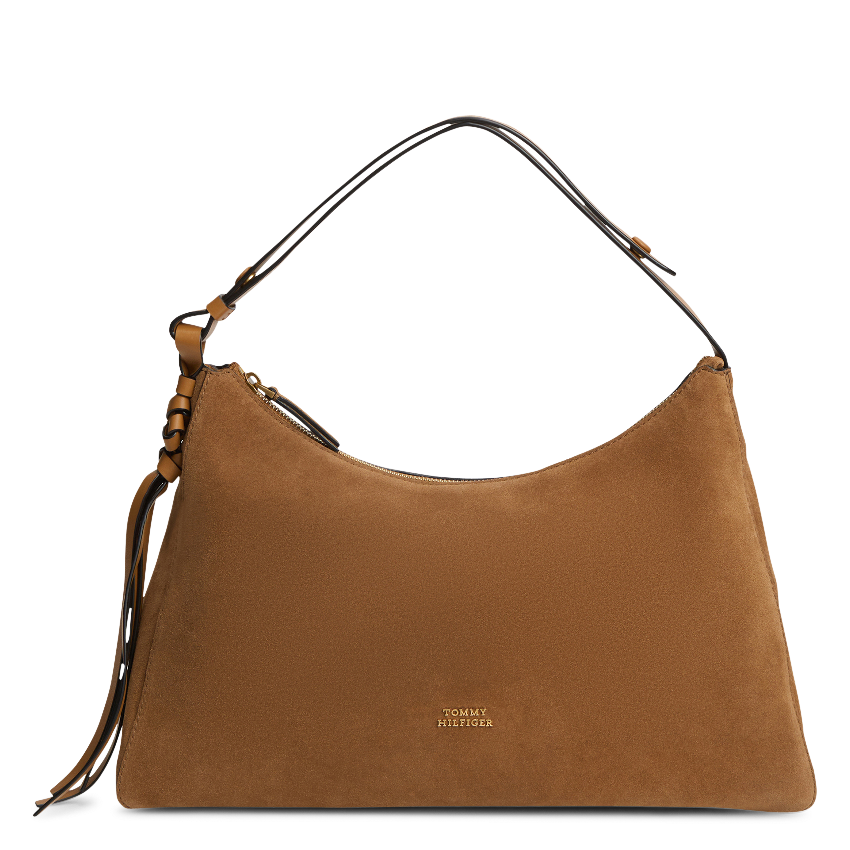Velvet handbag TOMMY HILFIGER Brown