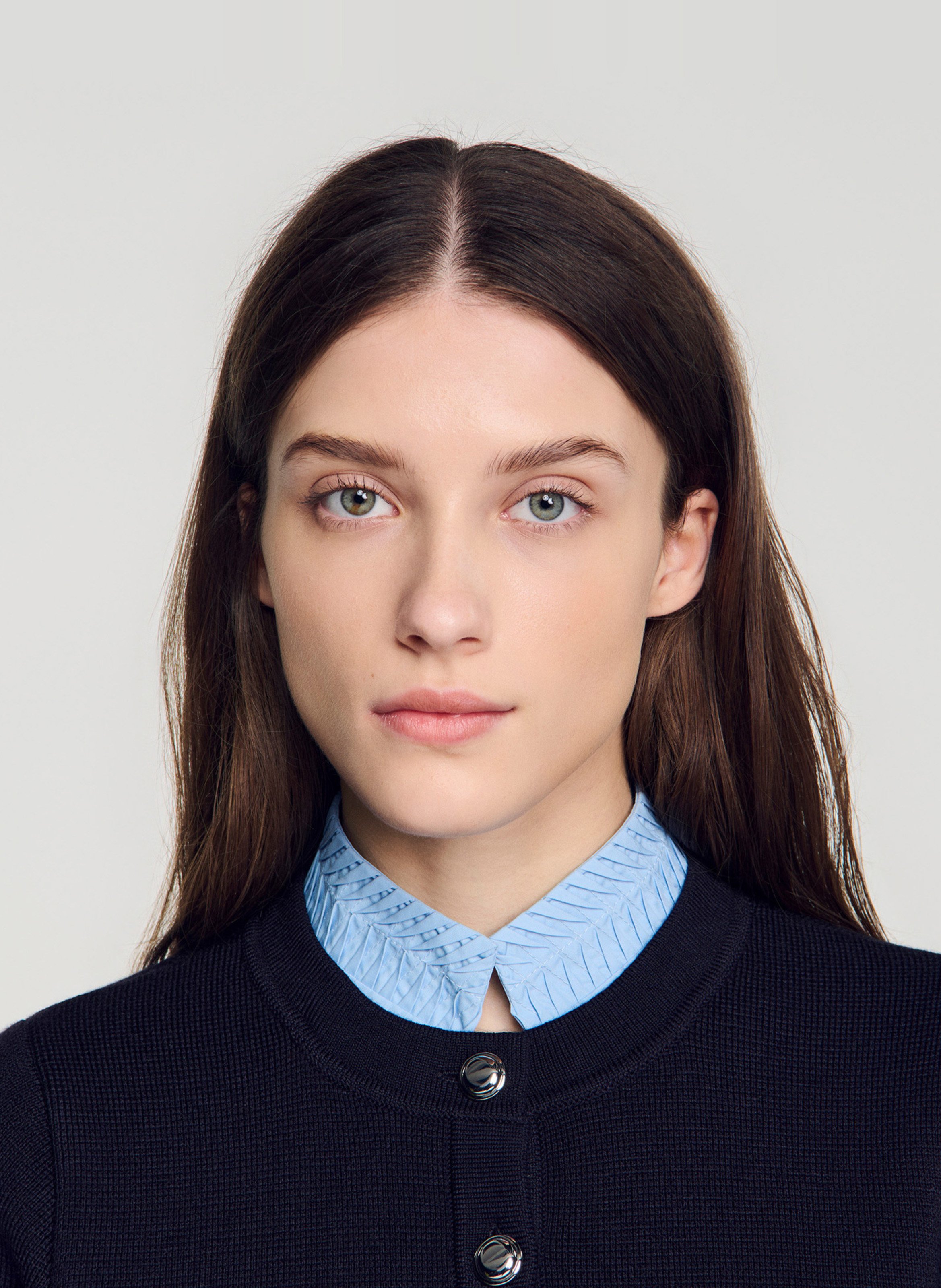 Cardigan boutonné uni SANDRO Bleu