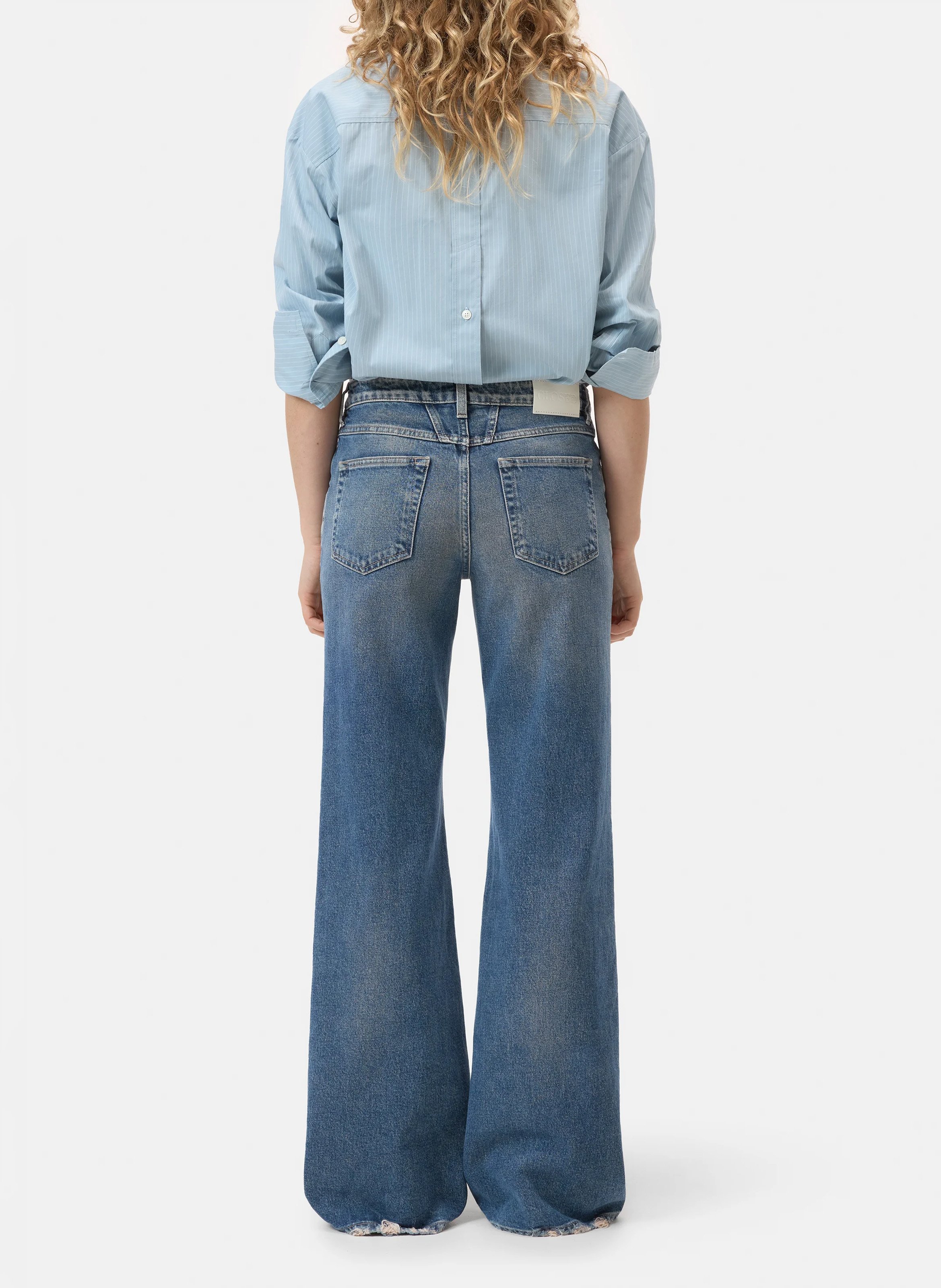 Cotton-blend straight-leg jeans CLOSED Blue