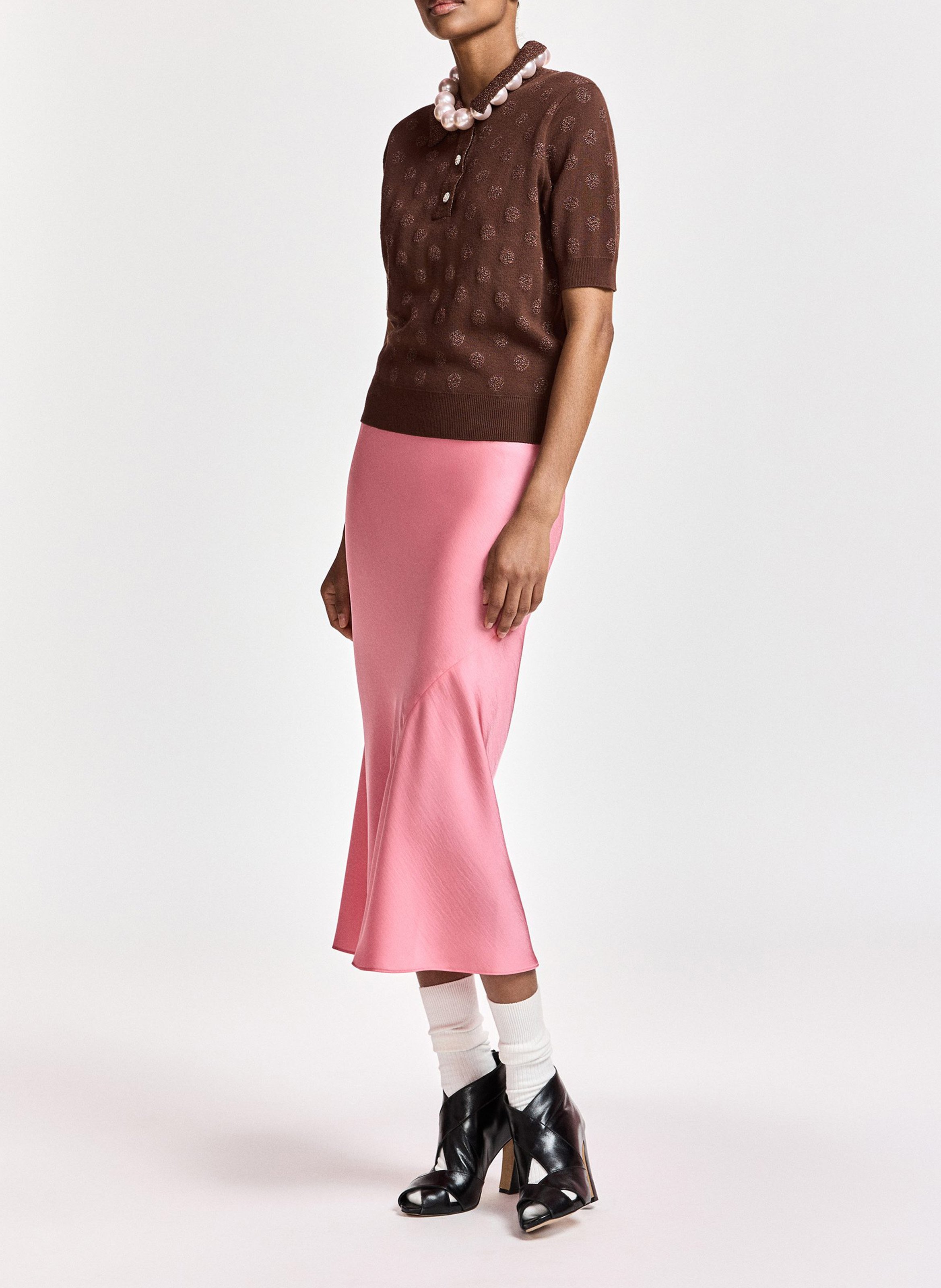 Polo droit imprimé ESSENTIEL ANTWERP Marron