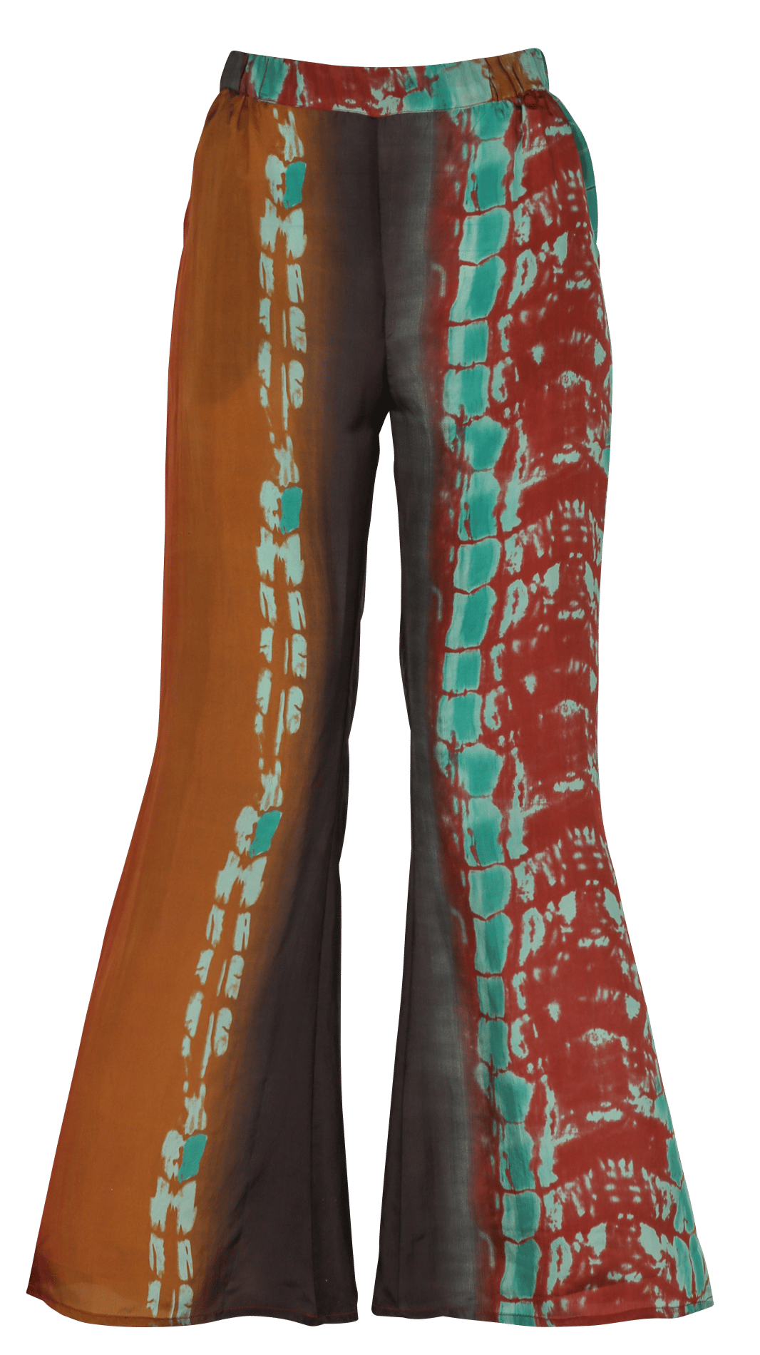 Wijde, zijden broek met print MES DEMOISELLES Veelkleurig