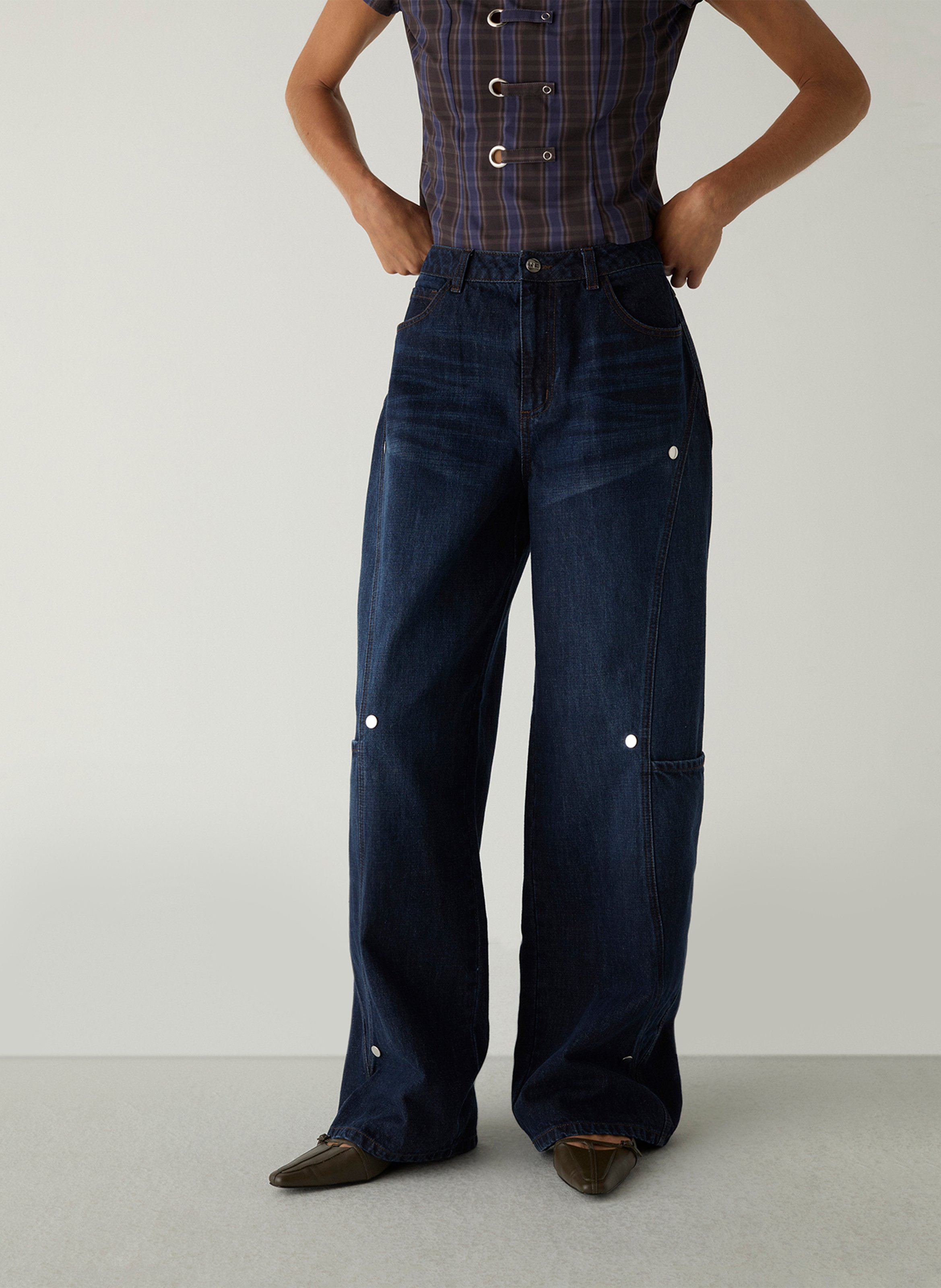 Wide-leg cotton jeans LAAGAM Blue