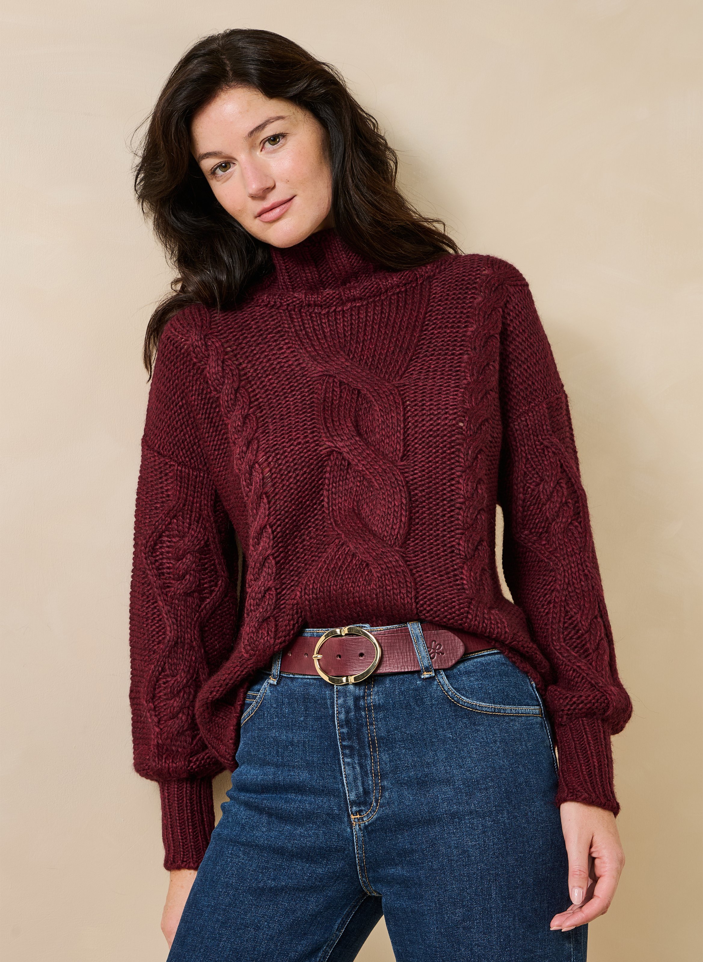 Mixed wool knit sweater LA FEE MARABOUTEE Purple