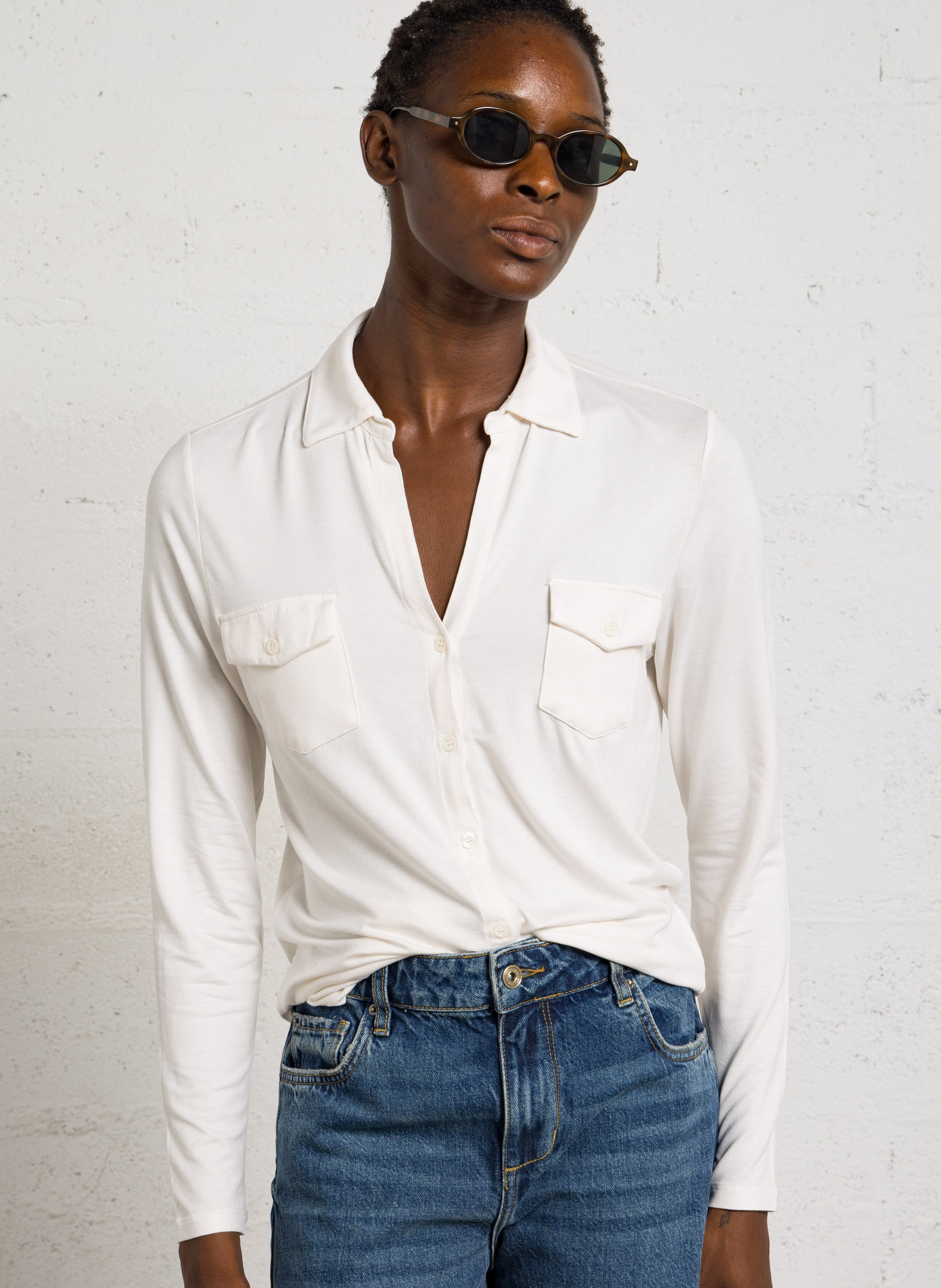 Classic stretch collar shirt MAJESTIC FILATURES