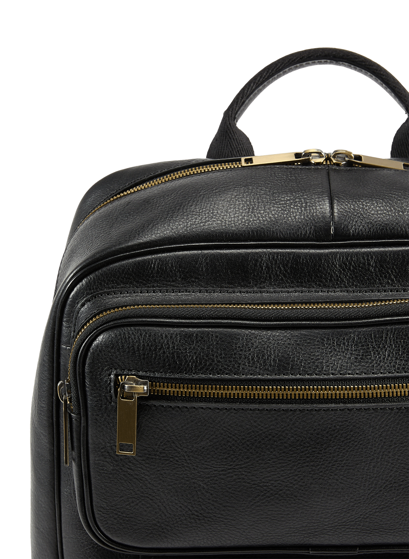 Backpack with multiple pockets in grained leather SAISON 1865 Black