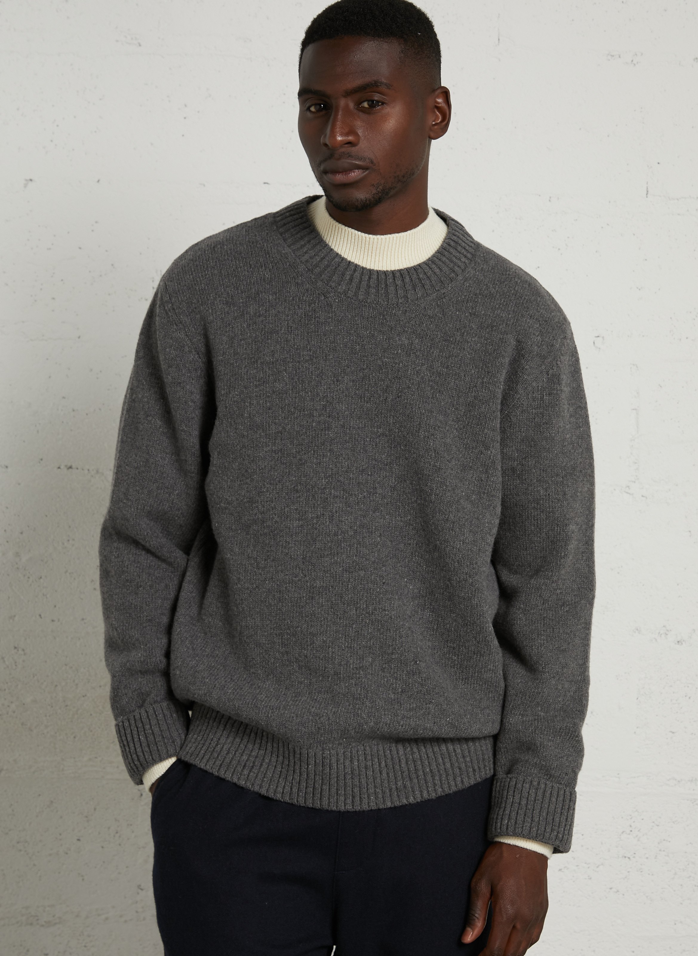 Round-neck wool-blend straight-cut sweater AU PRINTEMPS PARIS