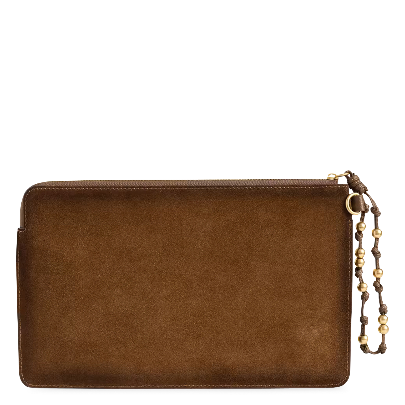 Pochette zippée en cuir suédé ZADIG&VOLTAIRE Marron