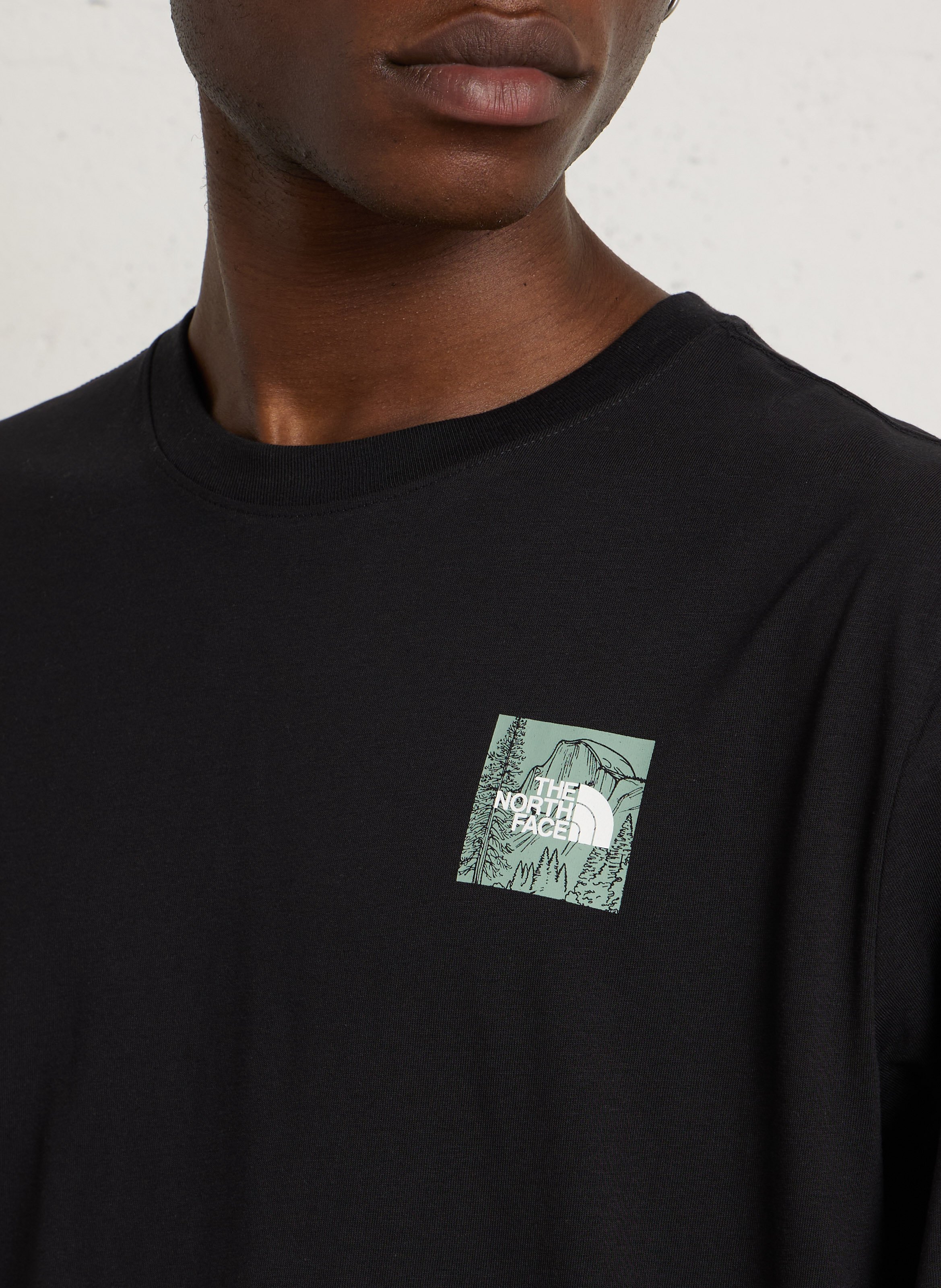 Short-sleeved screen-printed T-shirt in blended cotton. THE NORTH FACE Black