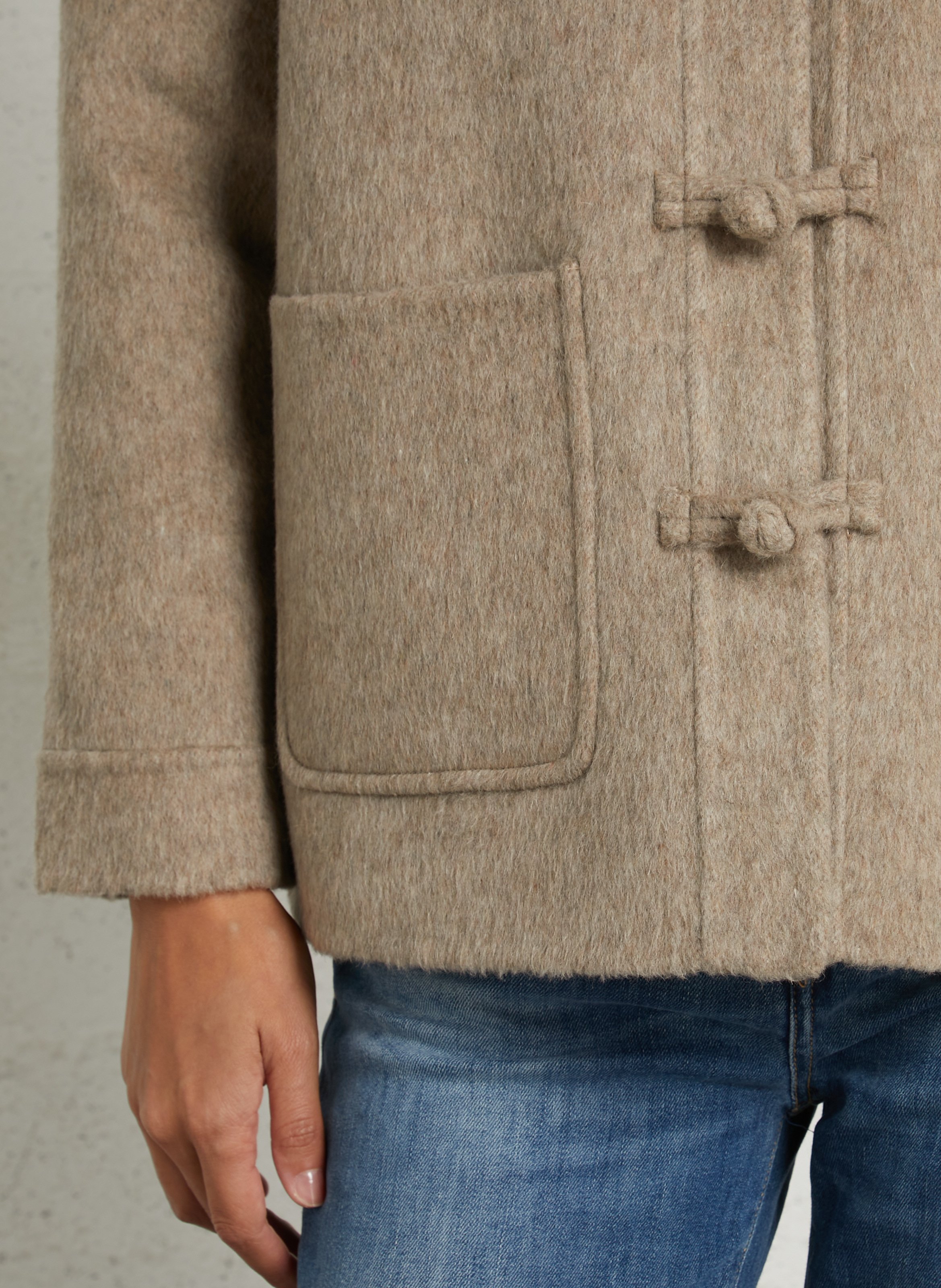 Oversized jas met opstaande kraag in gemengde wol HOD PARIS Beige
