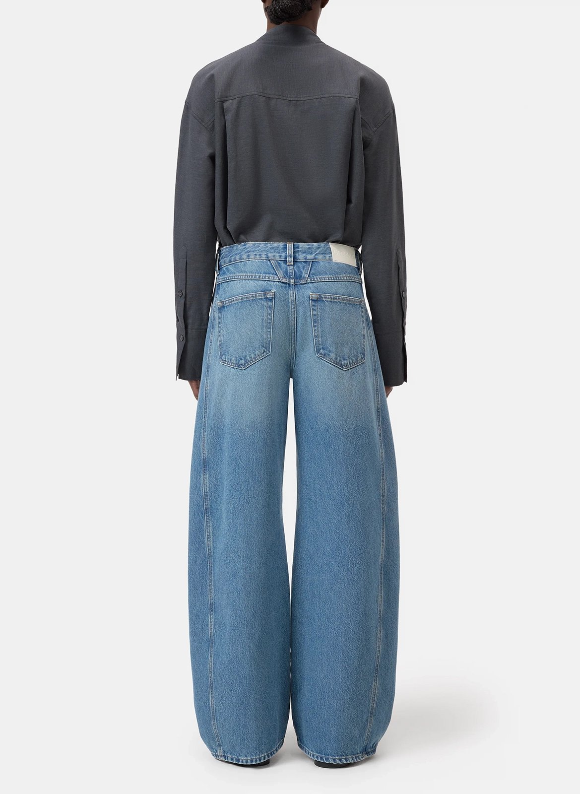 Wide-leg barrel-fit cotton jeans CLOSED Blue