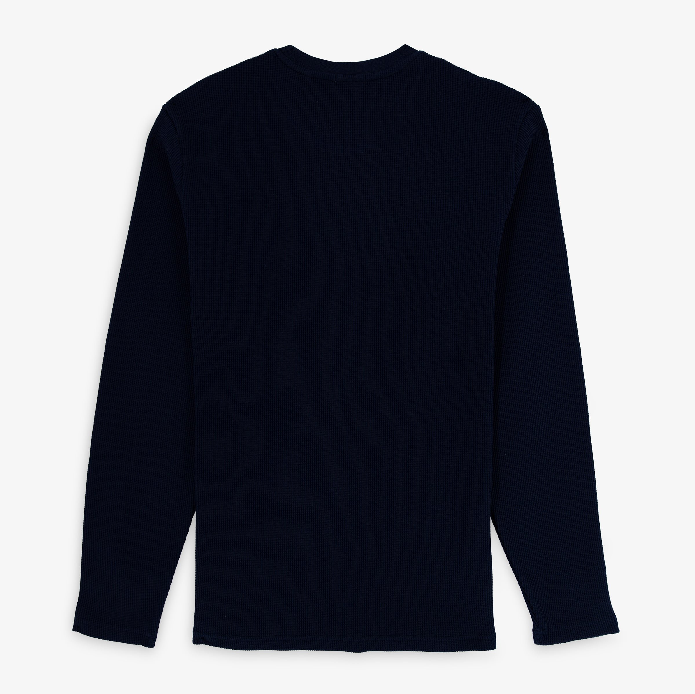 Long-sleeved waffle cotton T-shirt SERGE BLANCO Blue