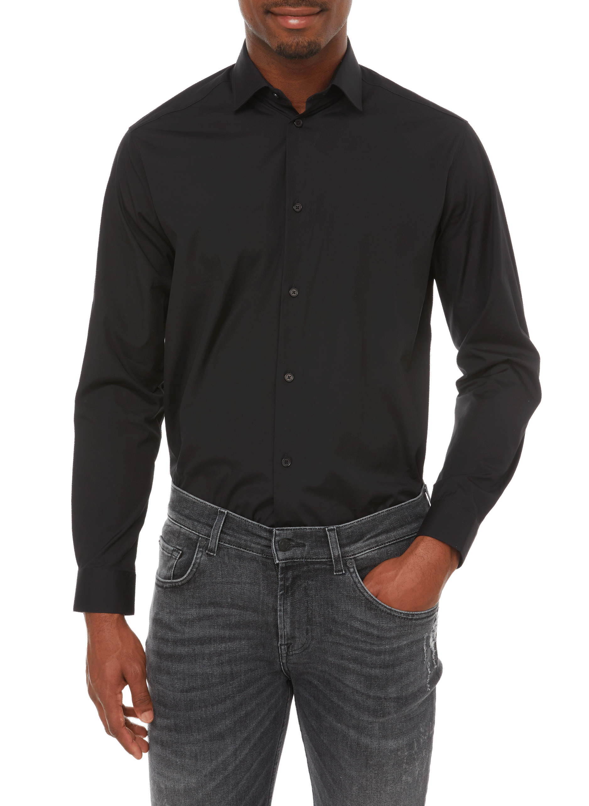 Krave-D cotton shirt AU PRINTEMPS PARIS Black