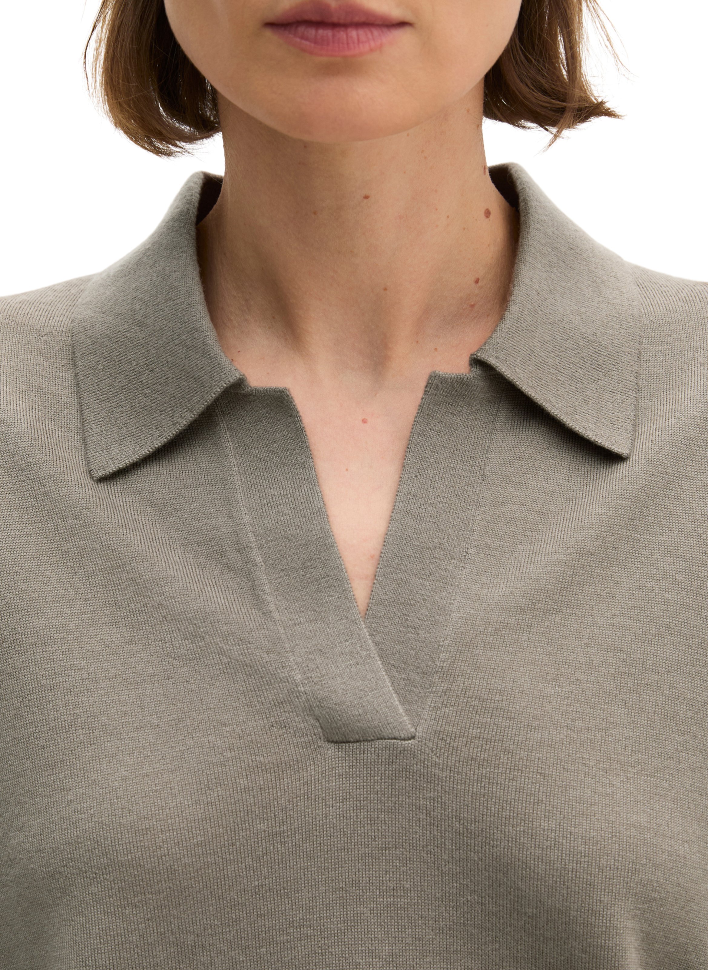 Straight fit short-sleeve wool blend pullover MARC O'POLO Beige