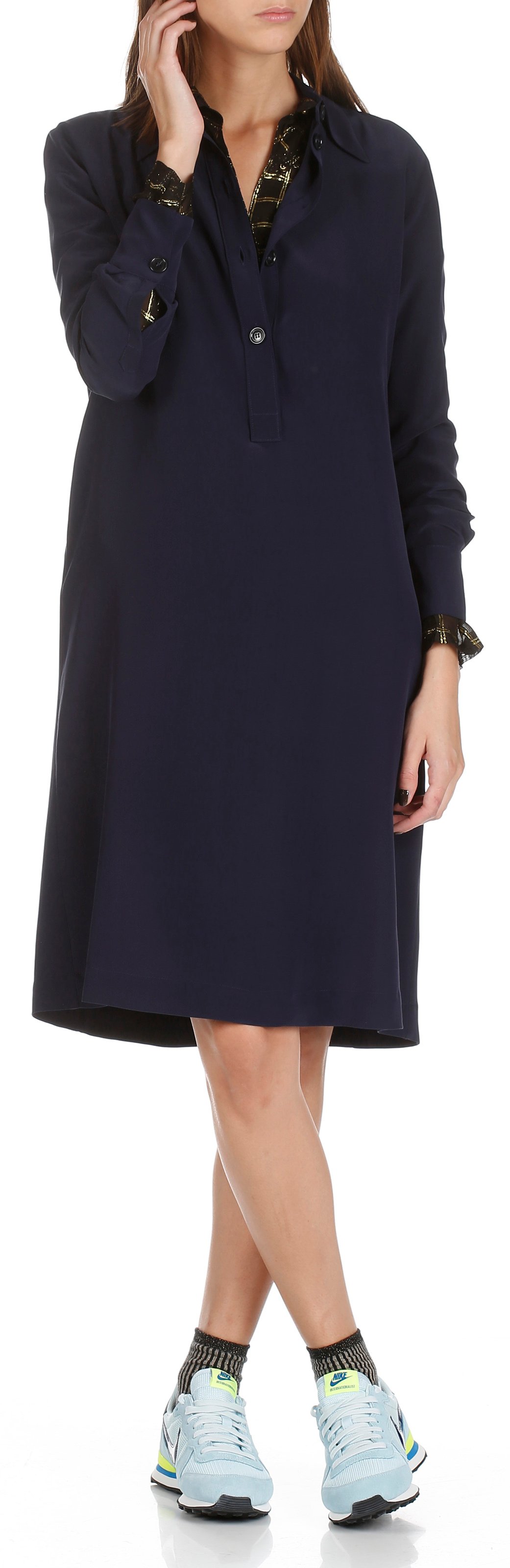 Silk shirt dress  MOMONI Blue