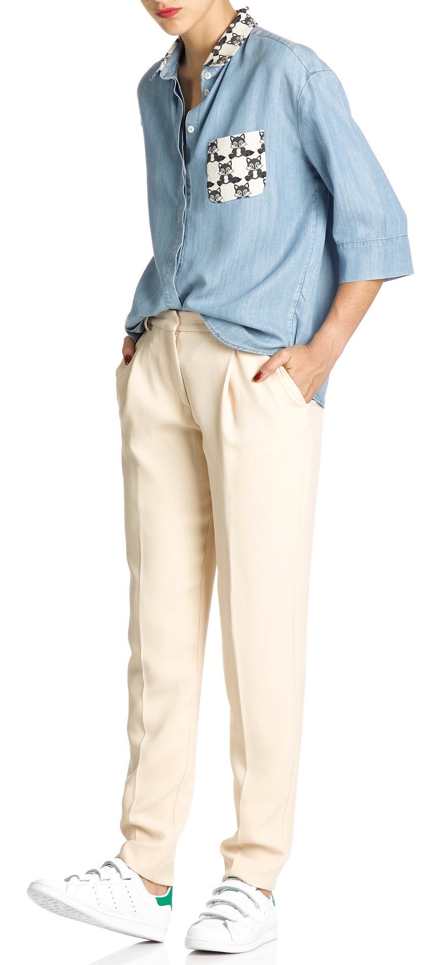 Baskets basses en cuir ADIDAS Blanc