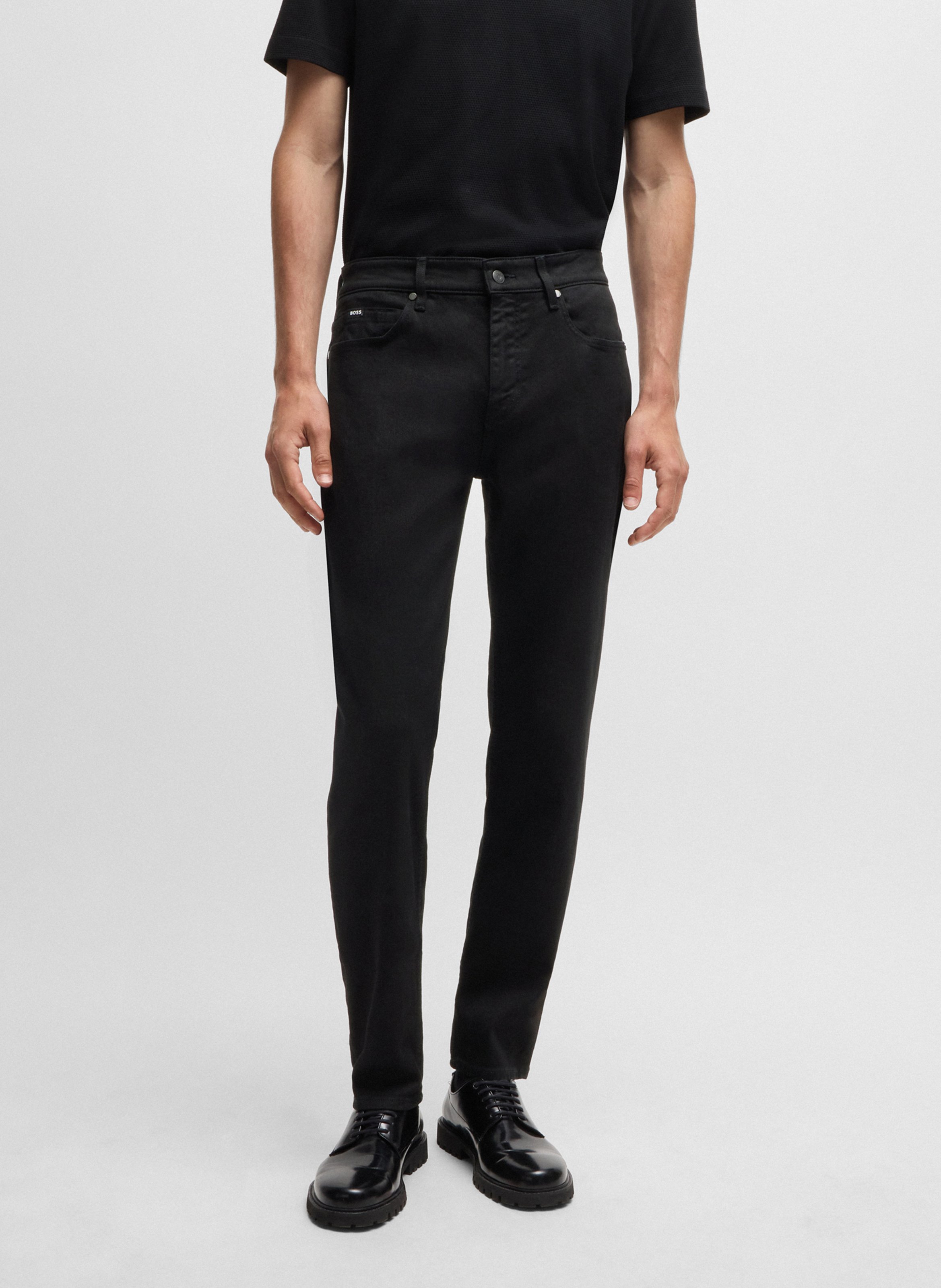 Regular-fit cotton-blend jeans BOSS Black