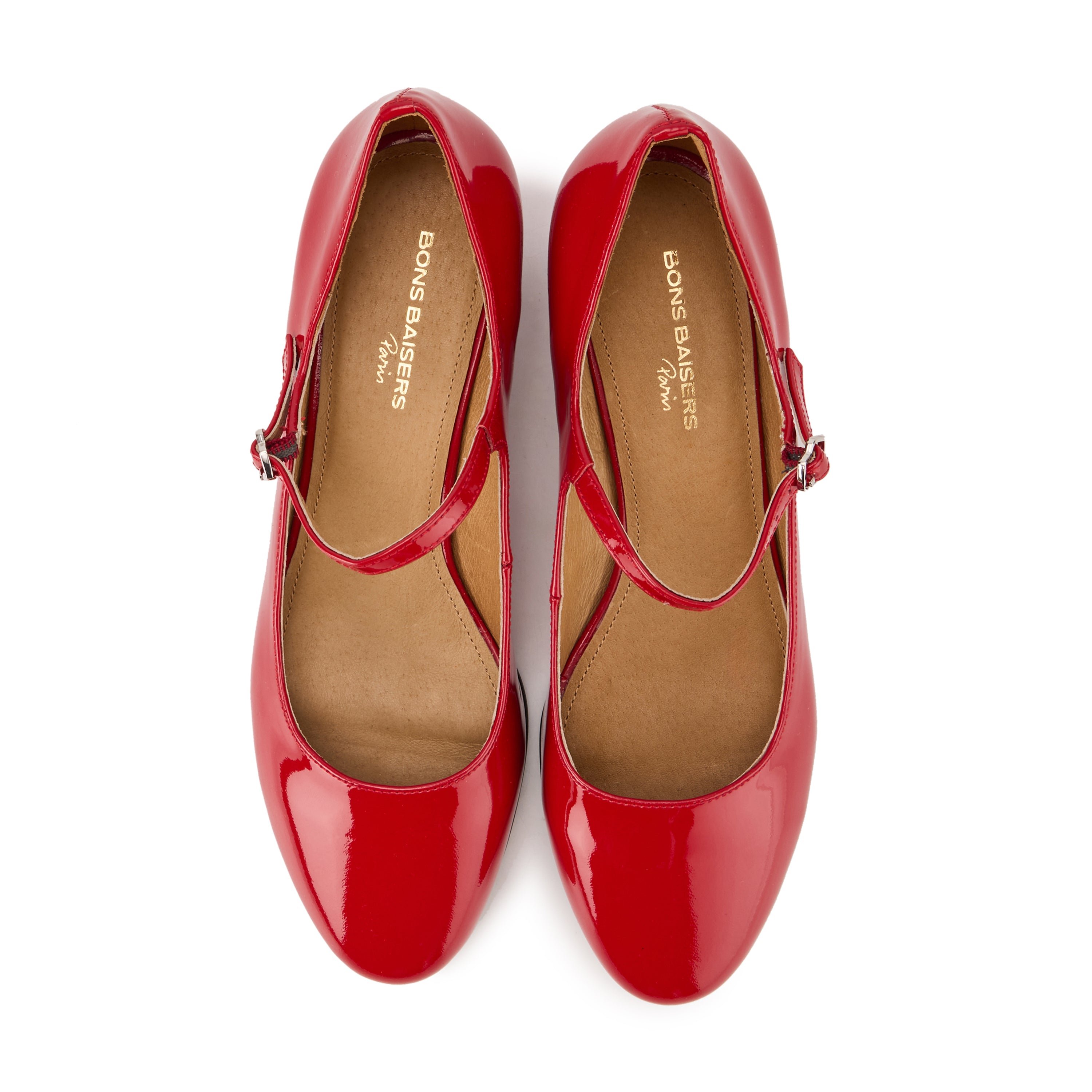 Leather Mary Janes Red