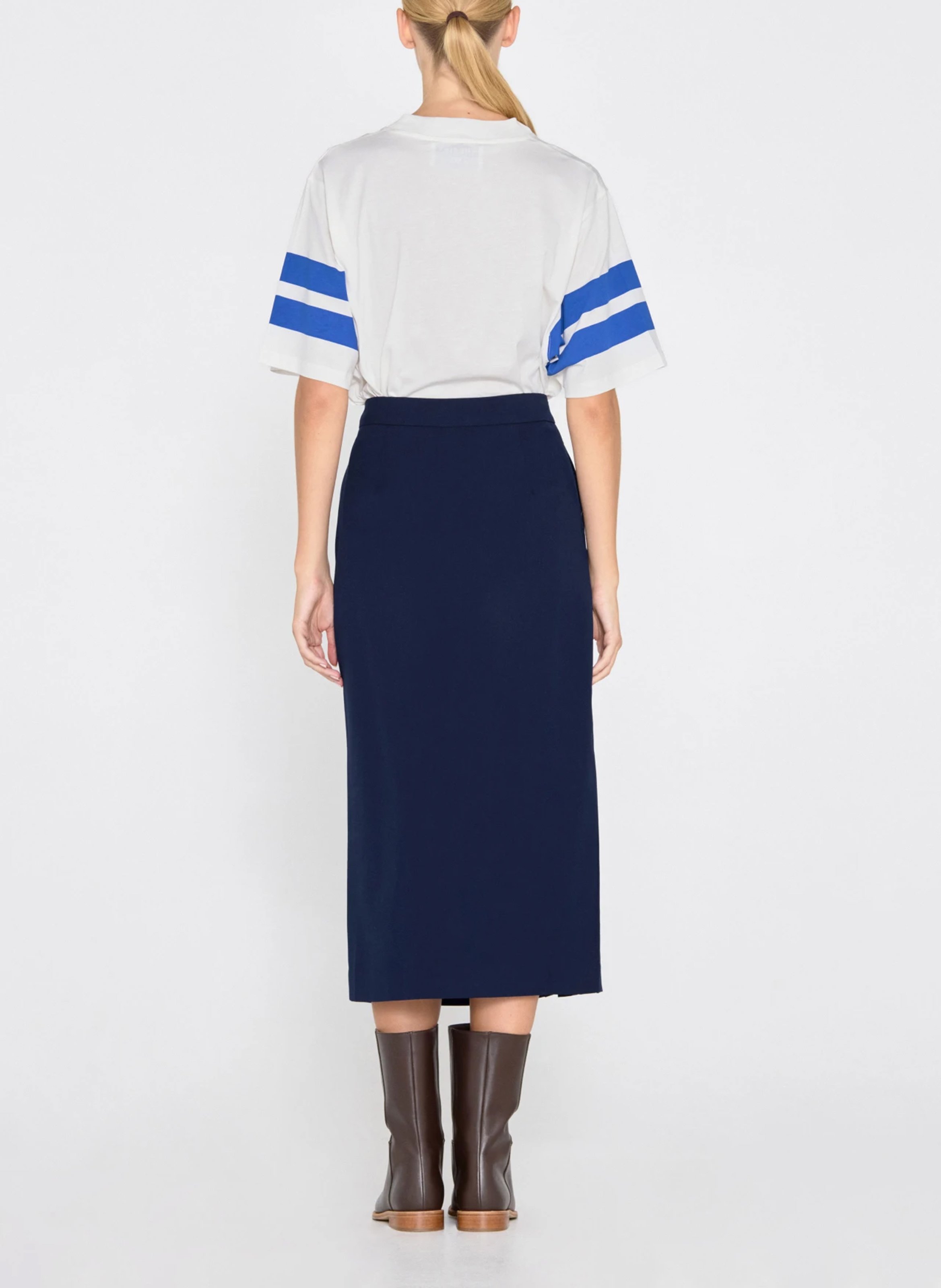 Jupe midi droite  THE TINY BIG SISTER Bleu