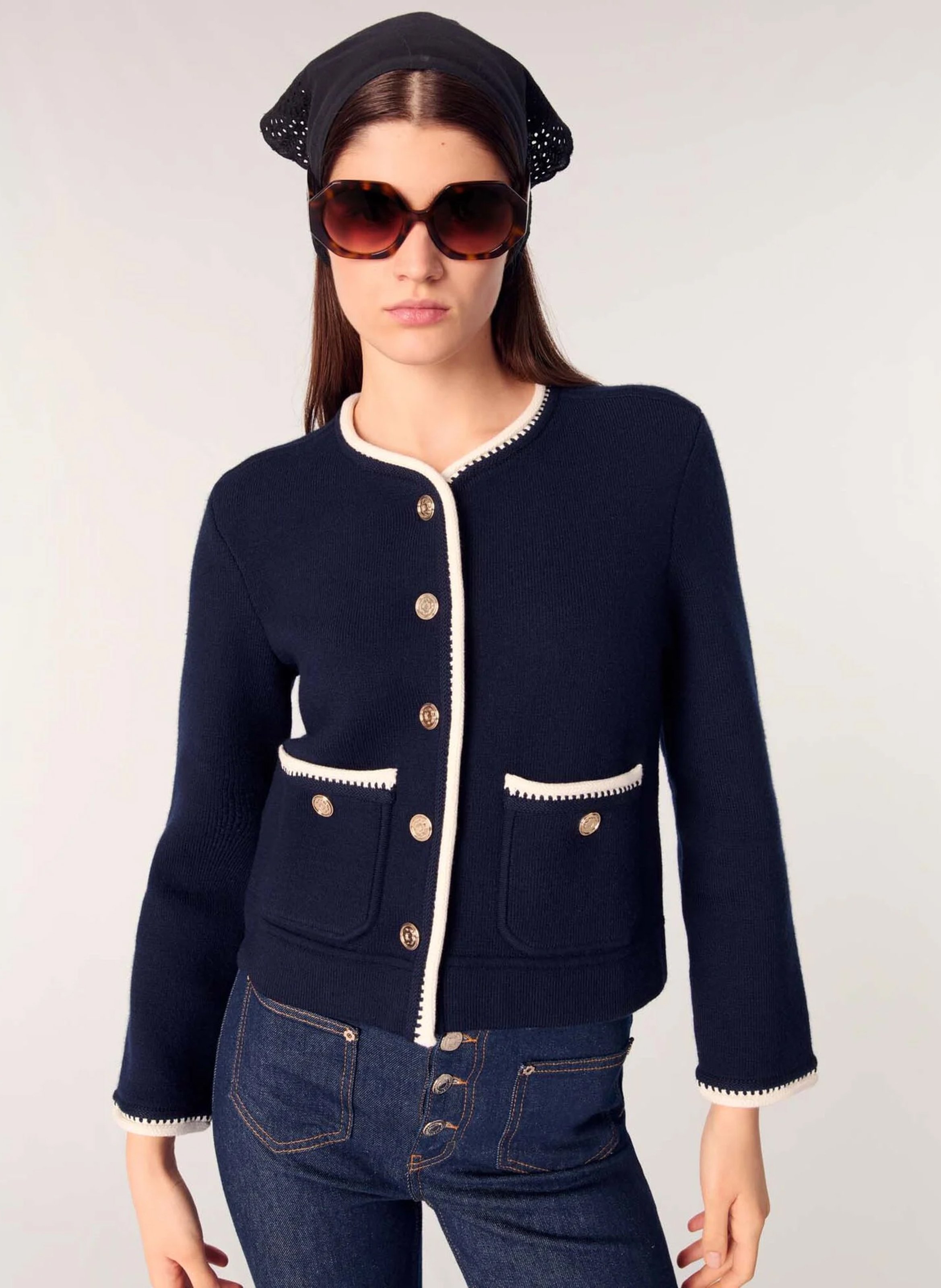 Gilet Fin Maje - Taille S, Couleur Gris (neuf Avec Petits Défauts)