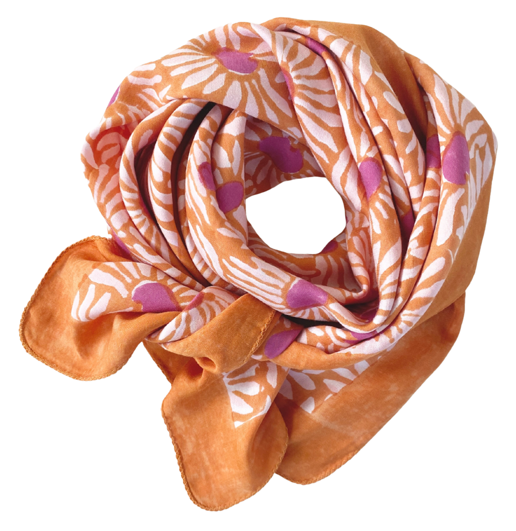 Foulard carré à motifs APACHES COLLECTIONS Orange