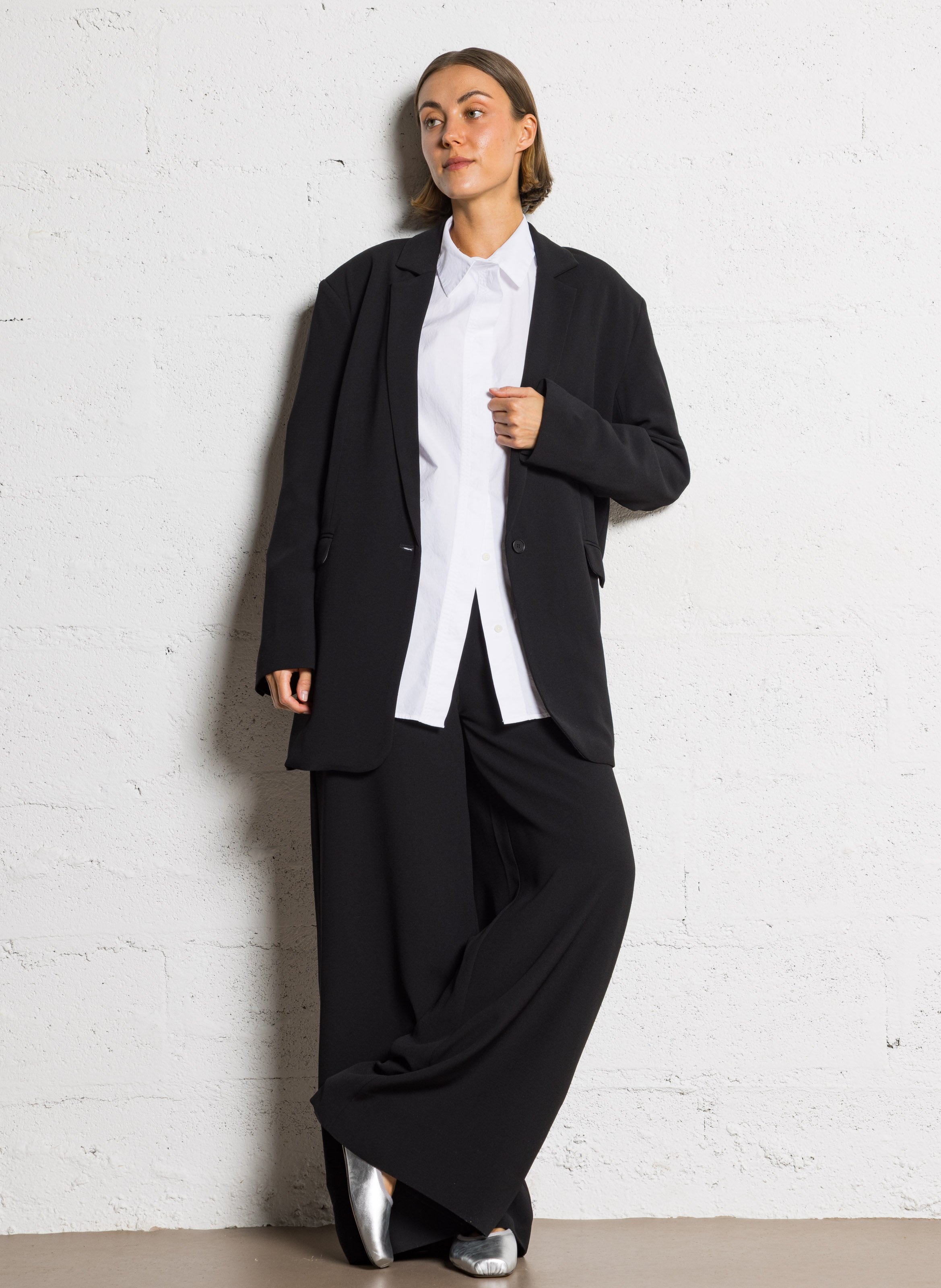 Straight blazer jacket Black