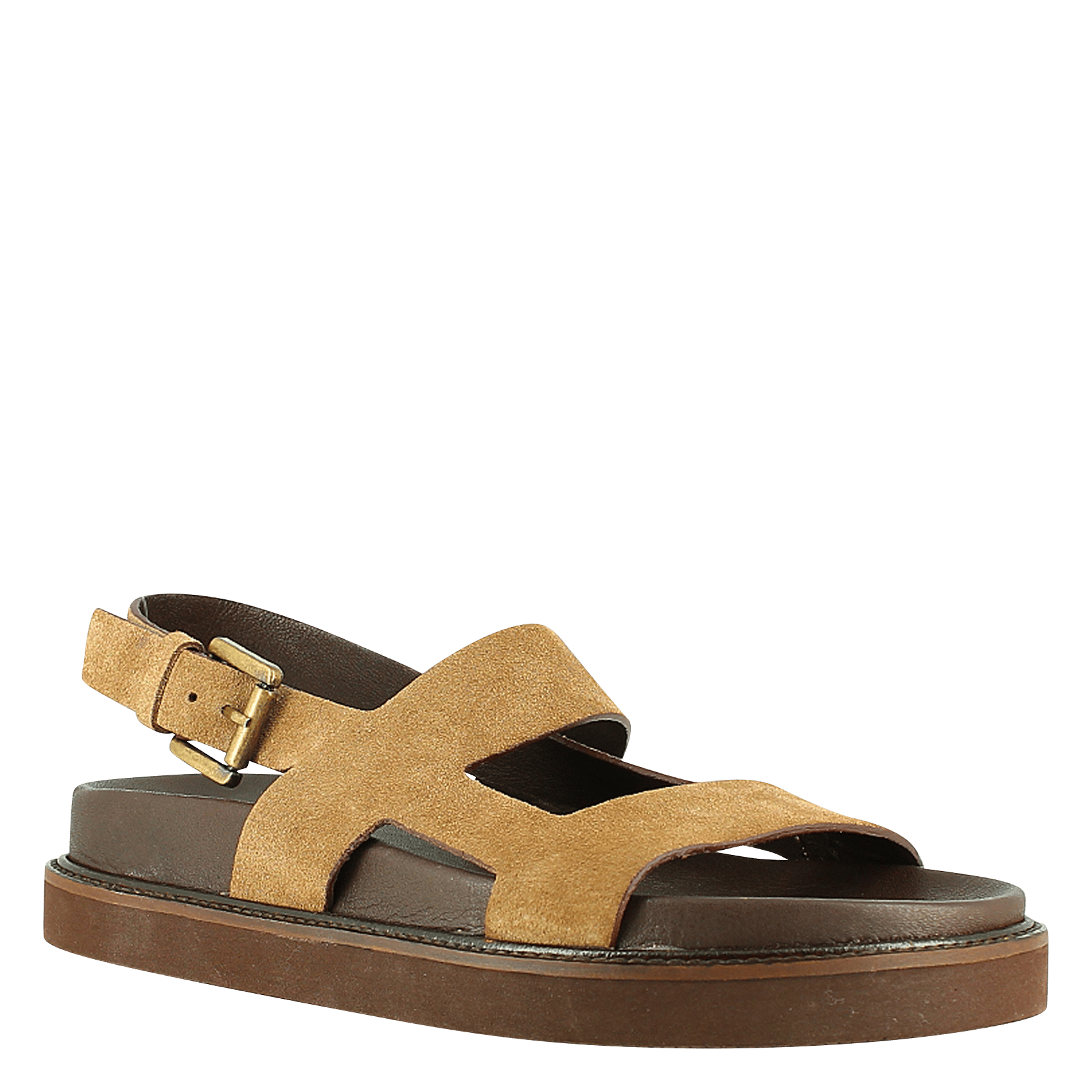 Sandales compensées en cuir JONAK Marron