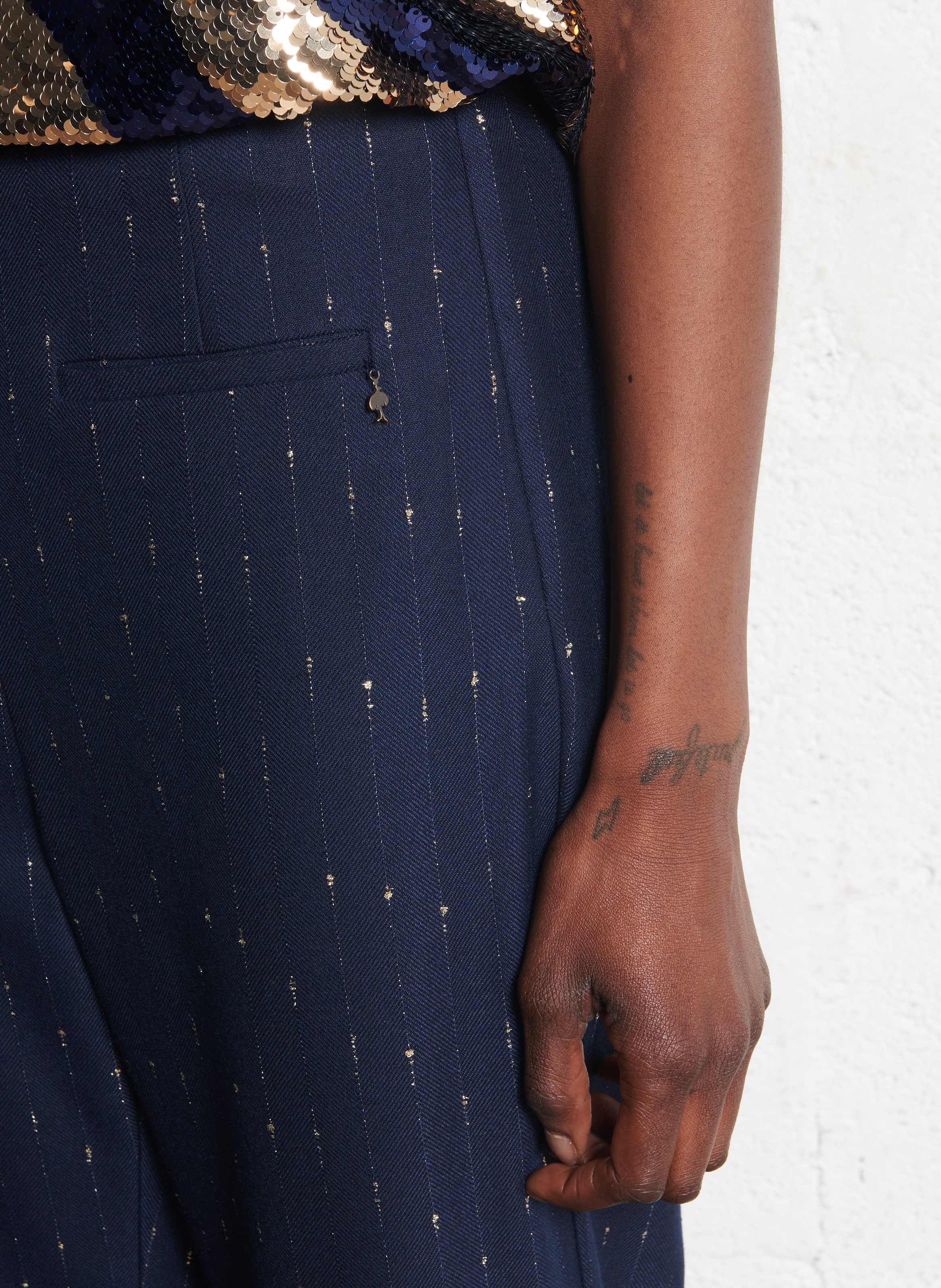 Pantalon large rayé ONE STEP Bleu