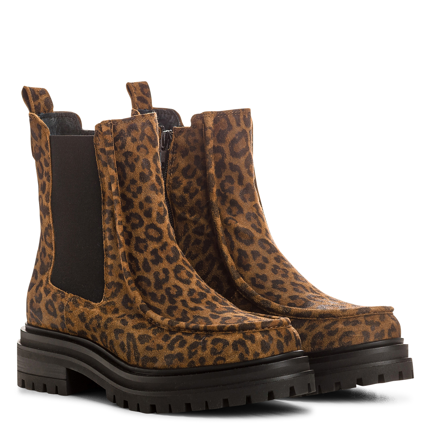 Enkellaarzen van bedrukt suèdeleer REQINS Bruin