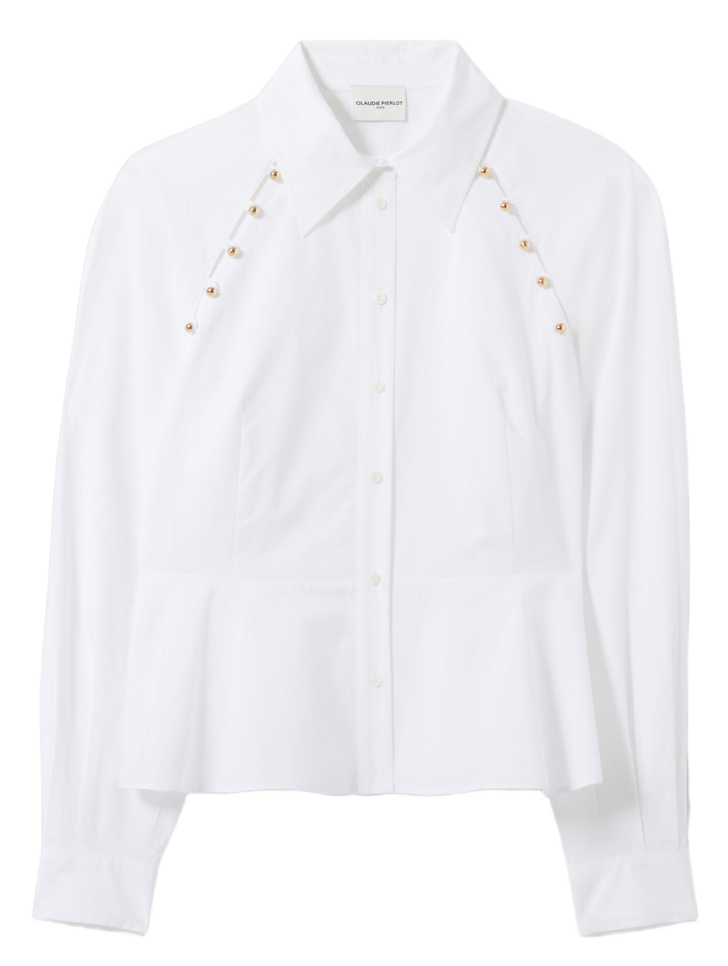 Cropped buttoned cotton shirt CLAUDIE PIERLOT White