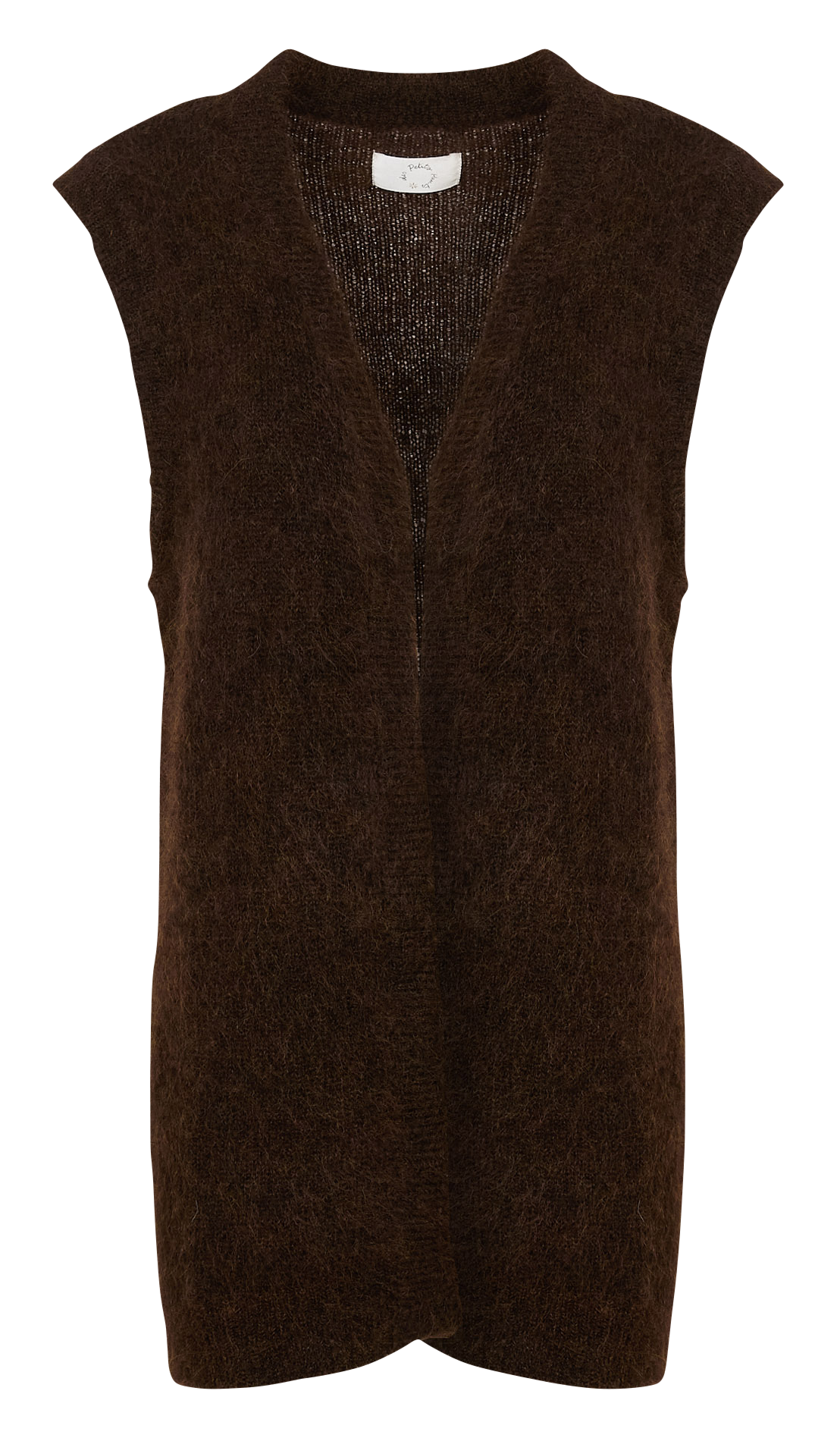Sleeveless wool-blend cardigan DES PETITS HAUTS Brown
